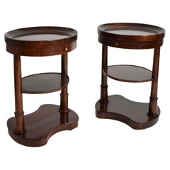 Paire de tables volantes ovales à rognons en acajou, C.I.C.