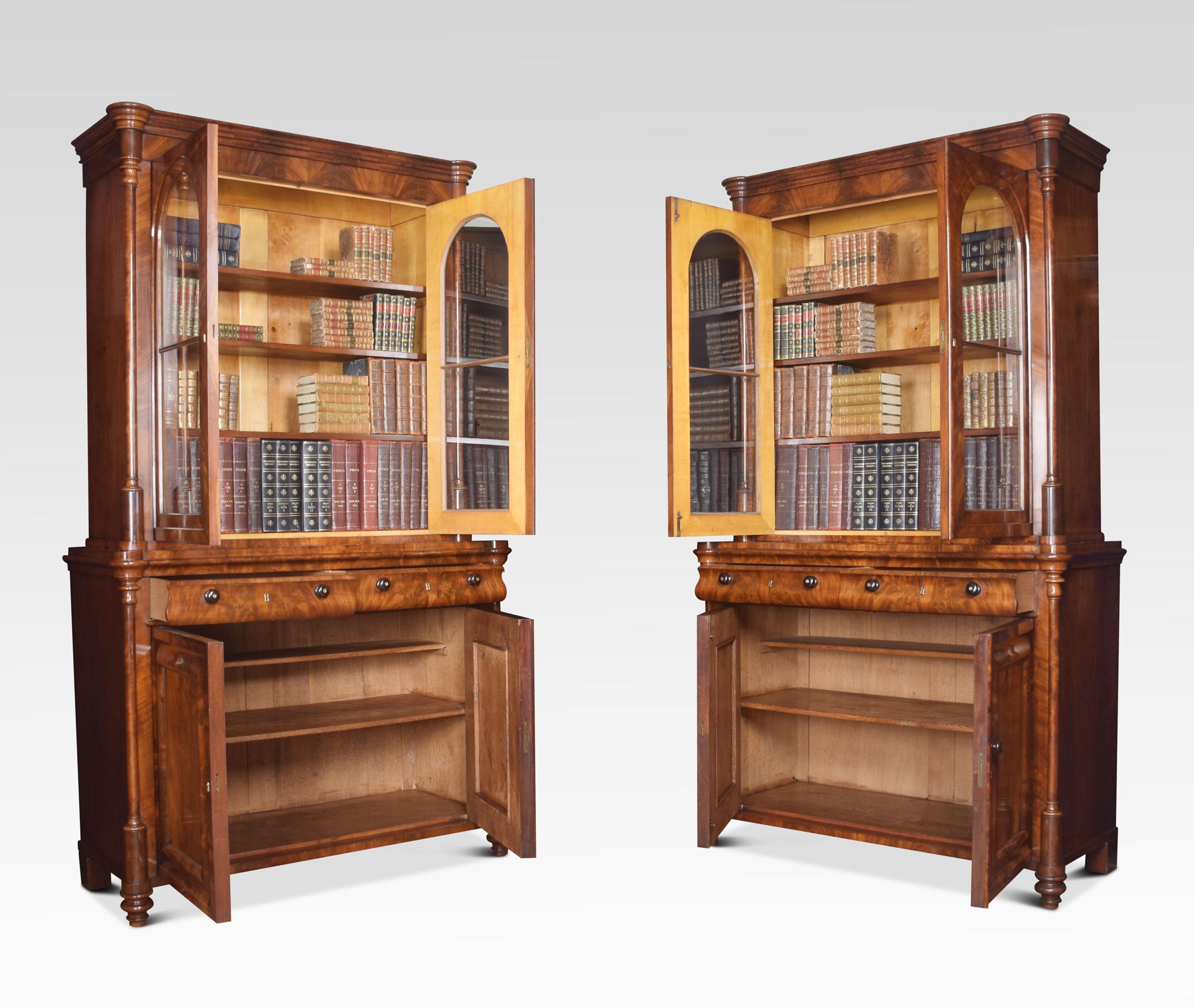 British Pair of Mahogany Library Bookcases