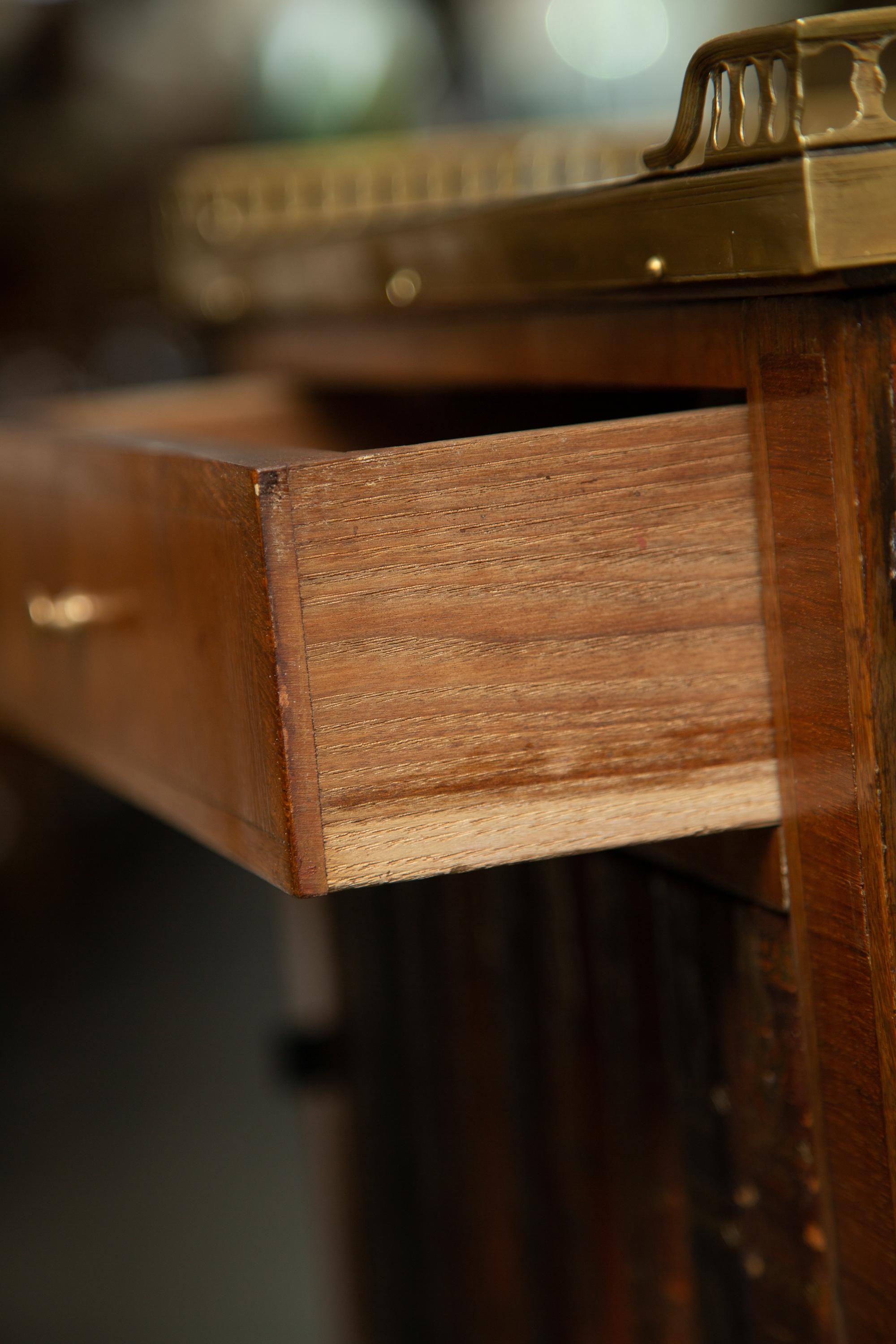 Woodwork Pair of Mahogany Louis XVI Style Side Tables For Sale