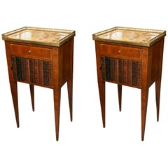 Antique Pair of Mahogany Louis XVI Style Side Tables