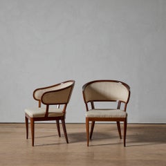 Coppia di poltrone in mogano di Carl Malmsten, Svezia, anni ’50