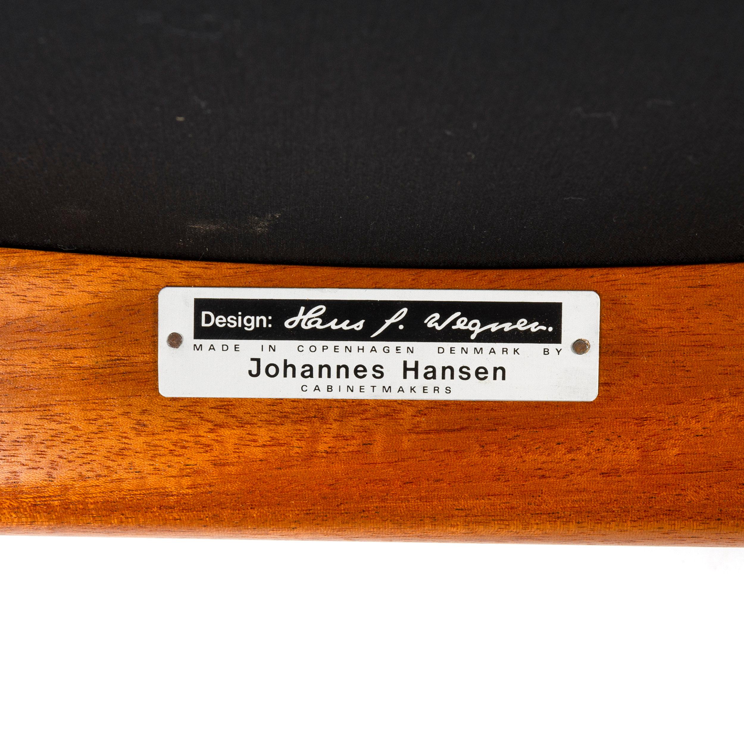 Pair of Mahogany Lounge Chairs by Hans J. Wegner for Johannes Hansen In Excellent Condition For Sale In Sagaponack, NY