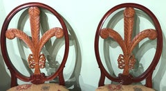 Pair of Mahogany & Maple Side Chairs with Prince of Wales Feather Backs by Gerte