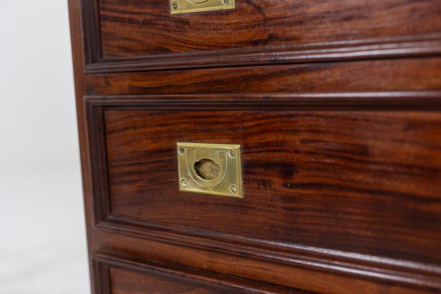 Pair of mahogany marine chests of drawers. 1950s. For Sale 1