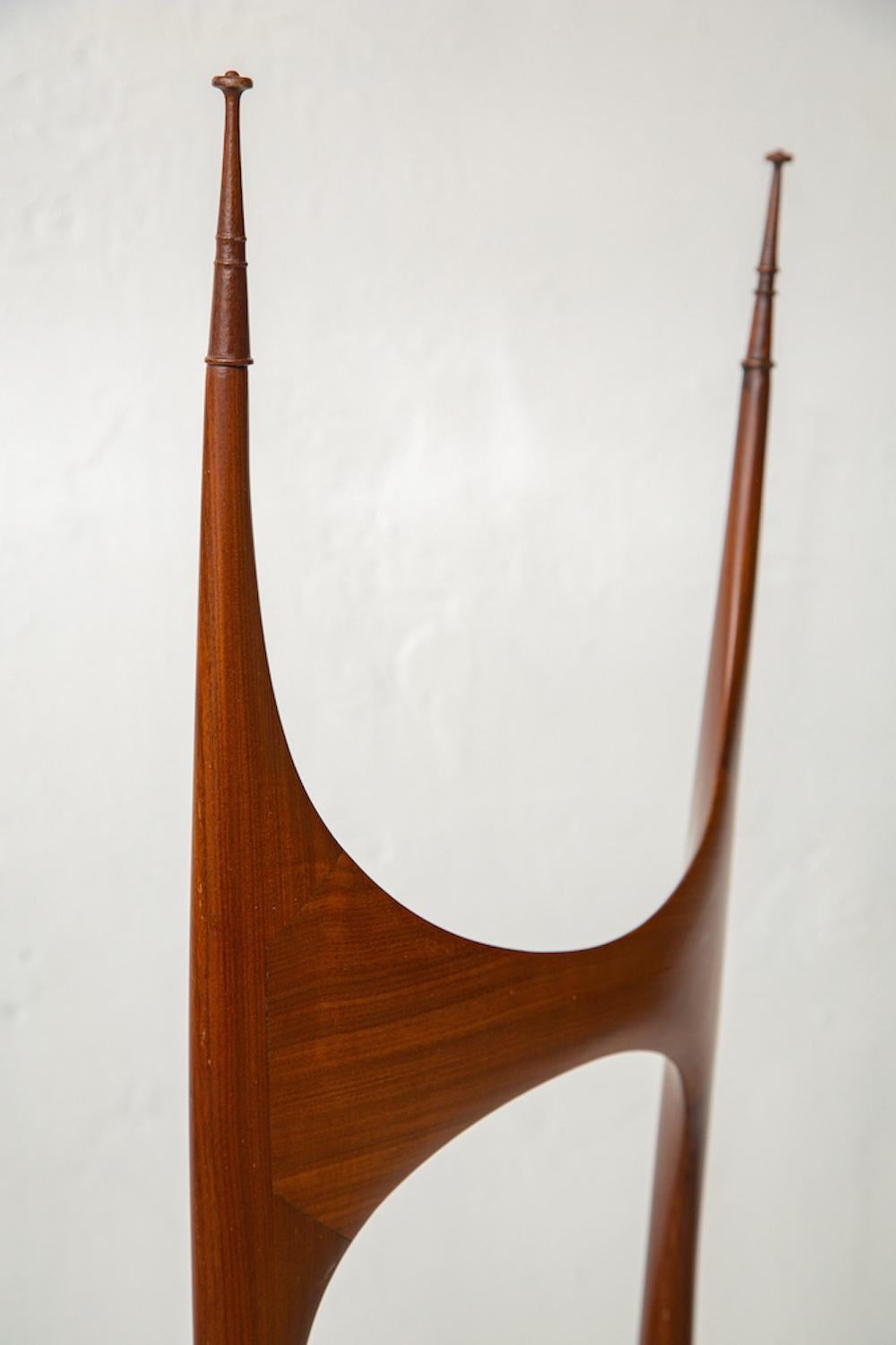 Pair of Mahogany Mid-Century Italian Tall Back Chairs by Pozzi and Verga 3