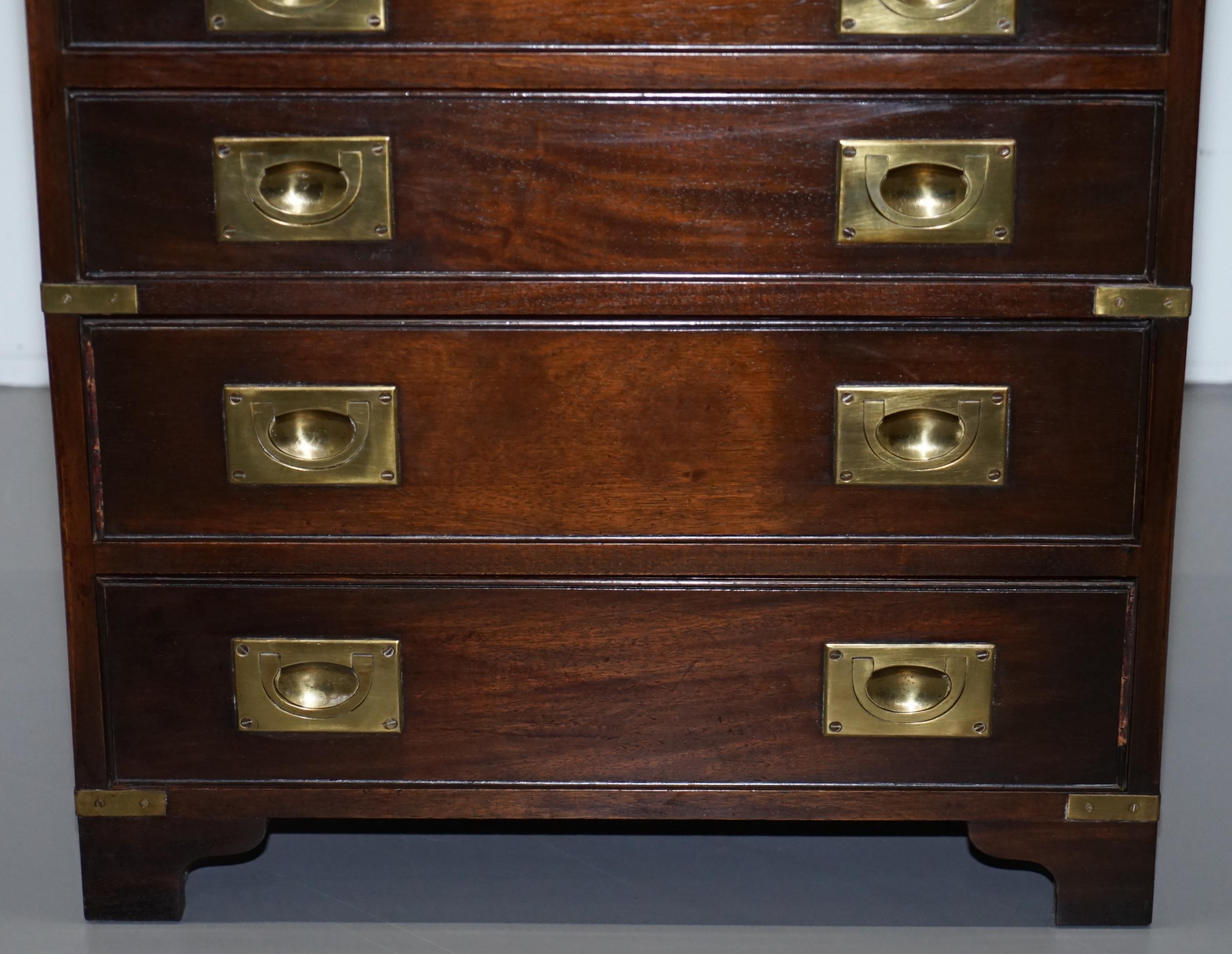 Pair of Mahogany Military Campaign Bevan Funnell Side Table Chest of Drawers 1