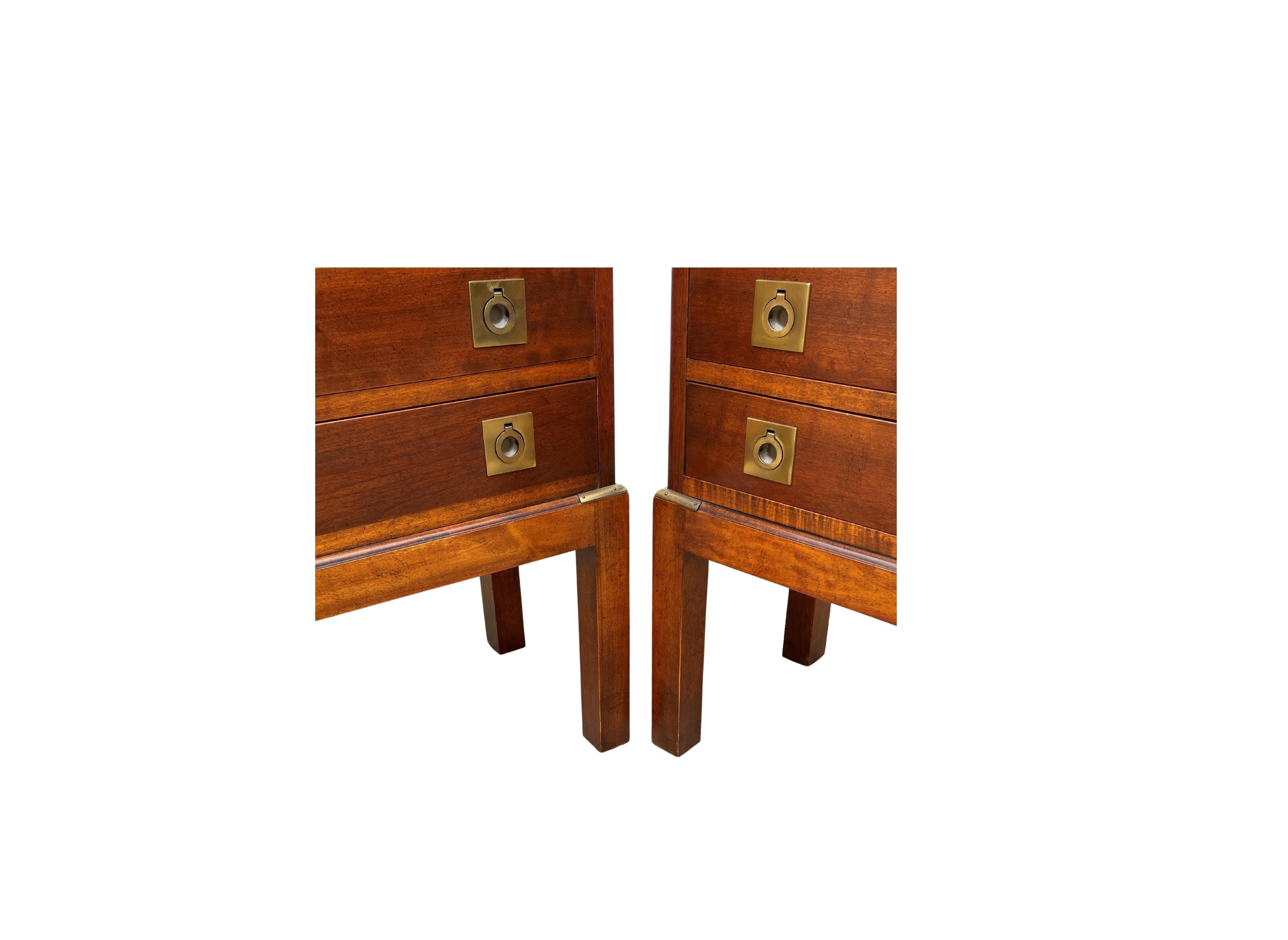 Pair of Mahogany Military Campaign Chests on Stands or Tables For Sale 6