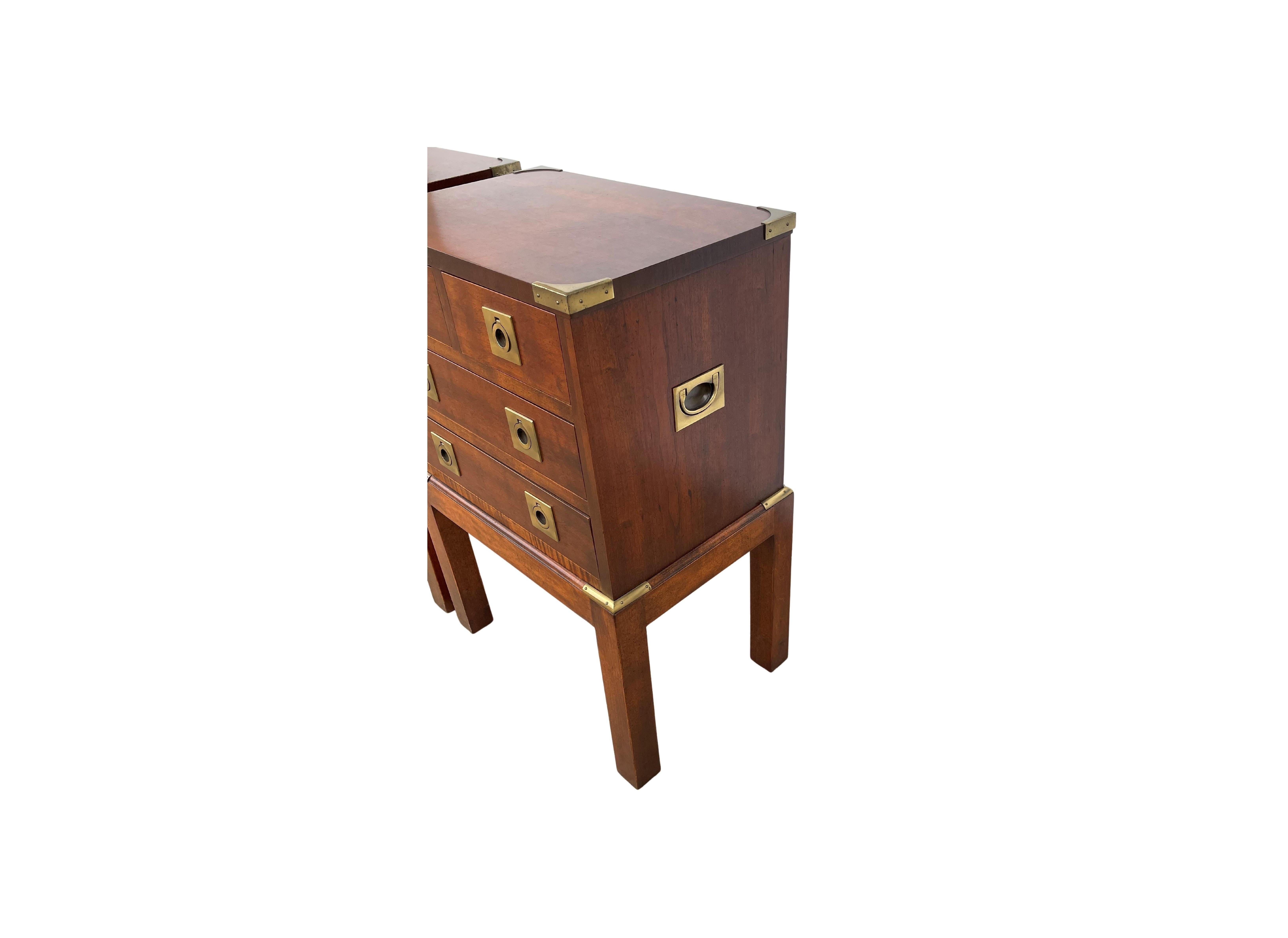 Pair of Mahogany Military Campaign Chests on Stands or Tables For Sale 9