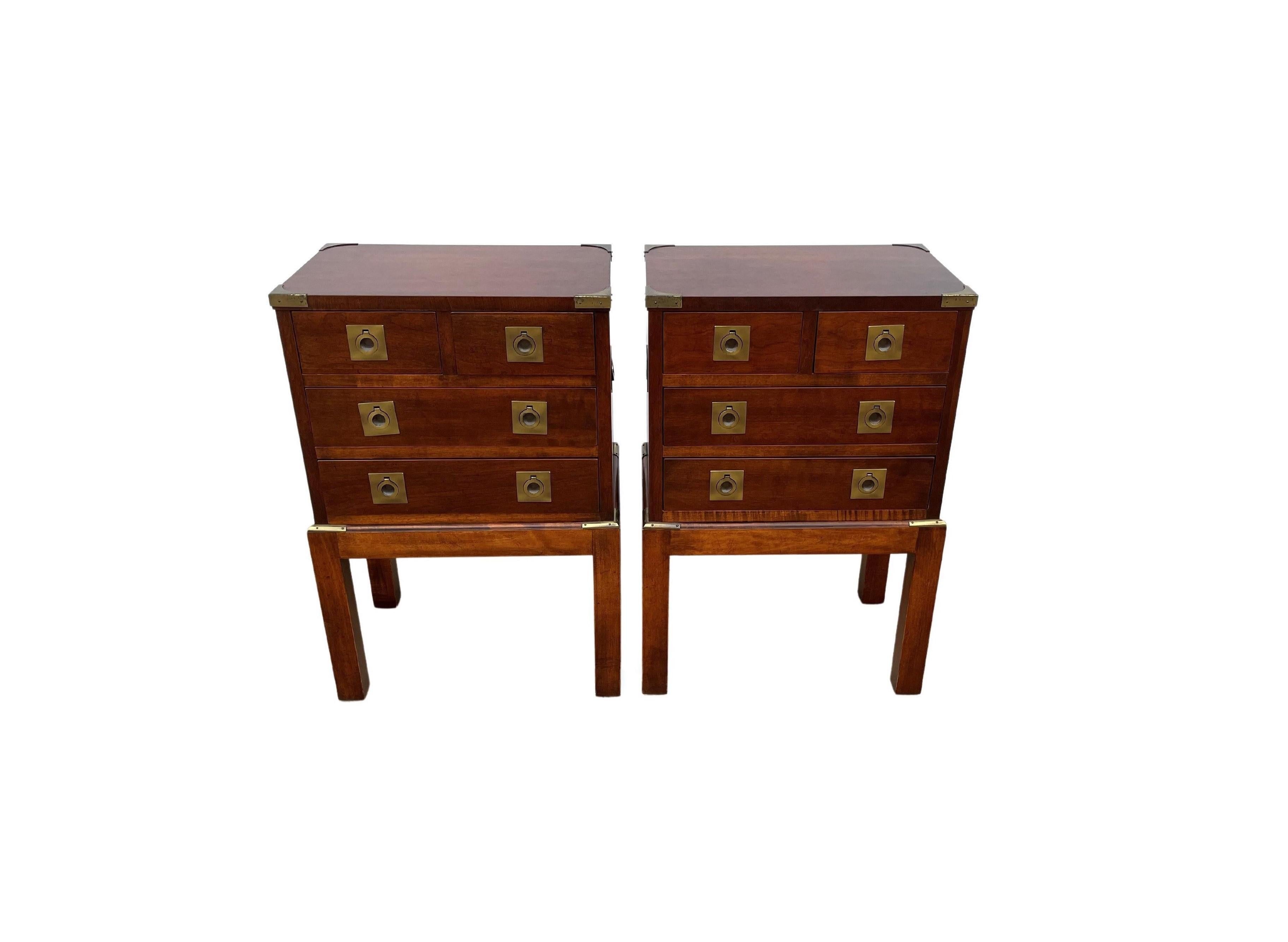 Pair of Mahogany Military Campaign Chests on Stands or Tables For Sale 1