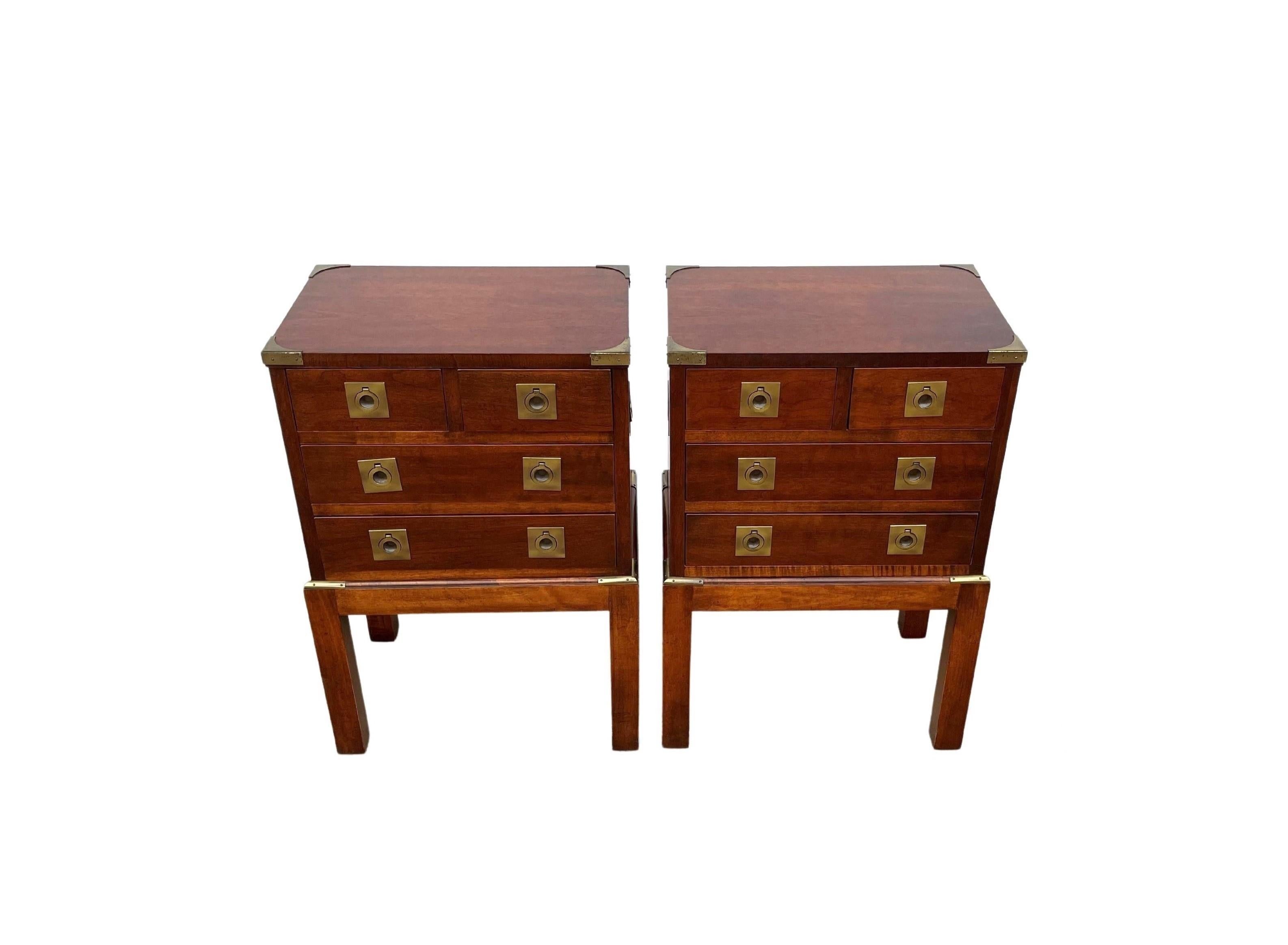 Pair of Mahogany Military Campaign Chests on Stands or Tables For Sale 2