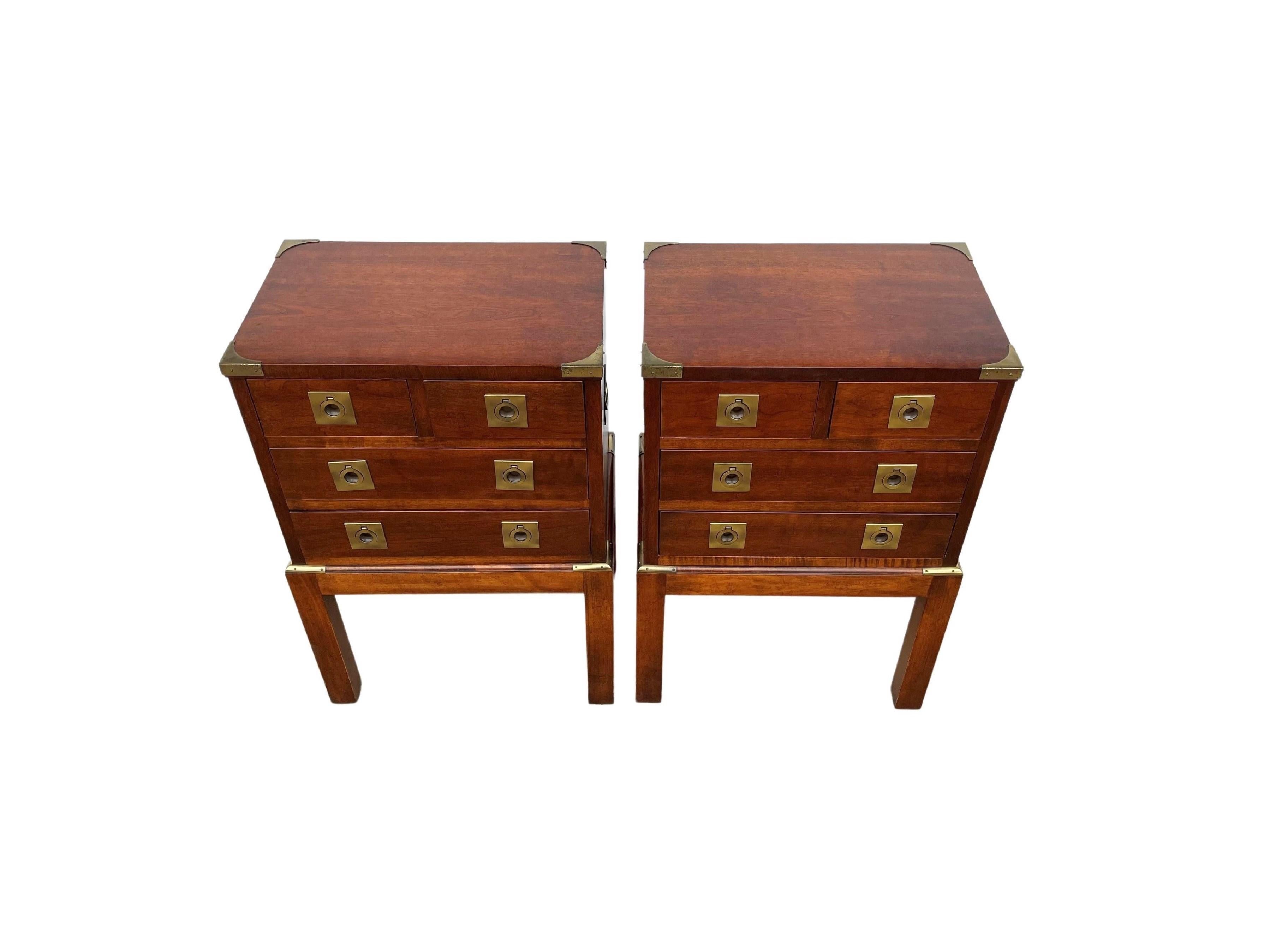 Pair of Mahogany Military Campaign Chests on Stands or Tables For Sale 3