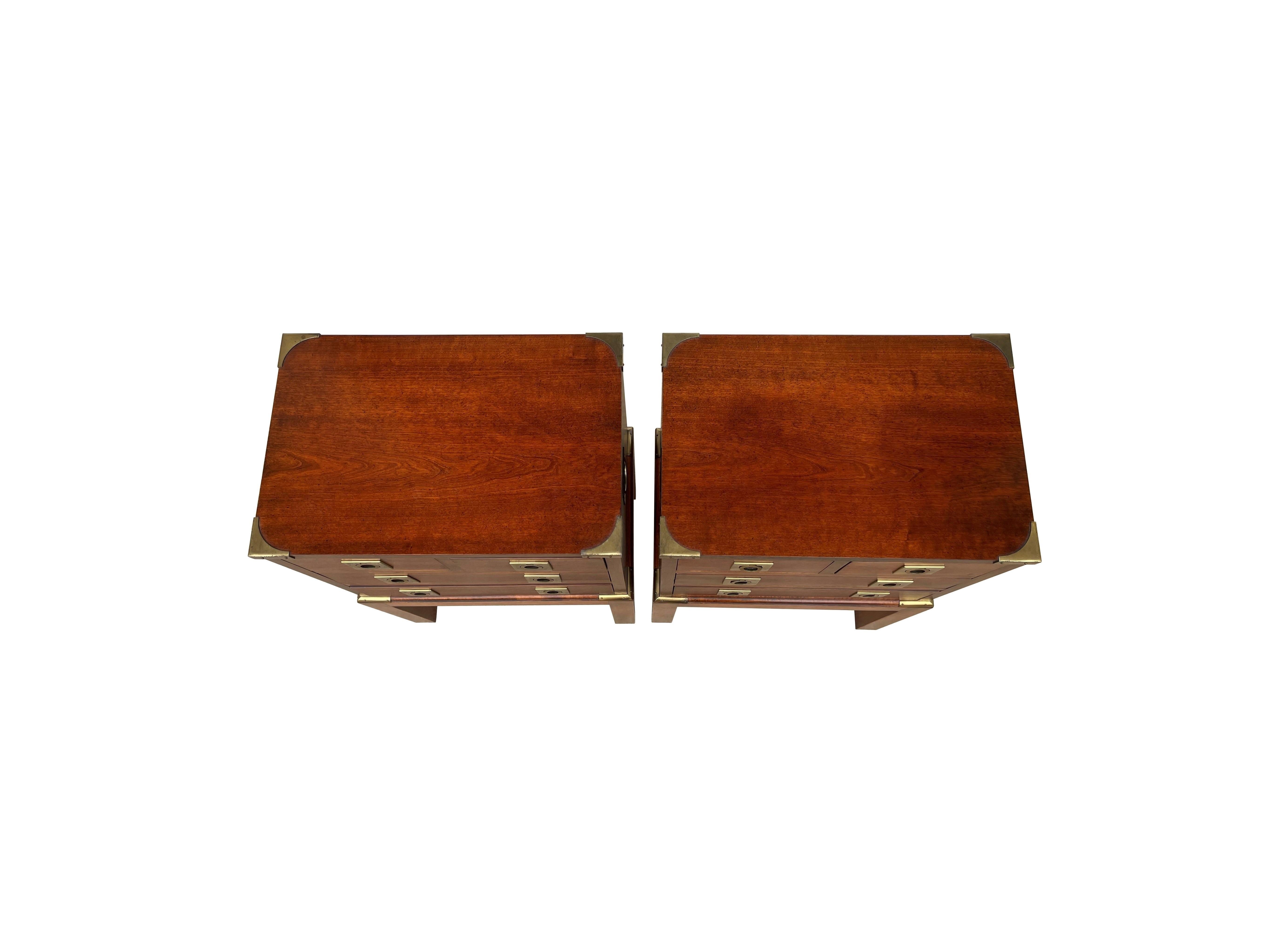 Pair of Mahogany Military Campaign Chests on Stands or Tables For Sale 4
