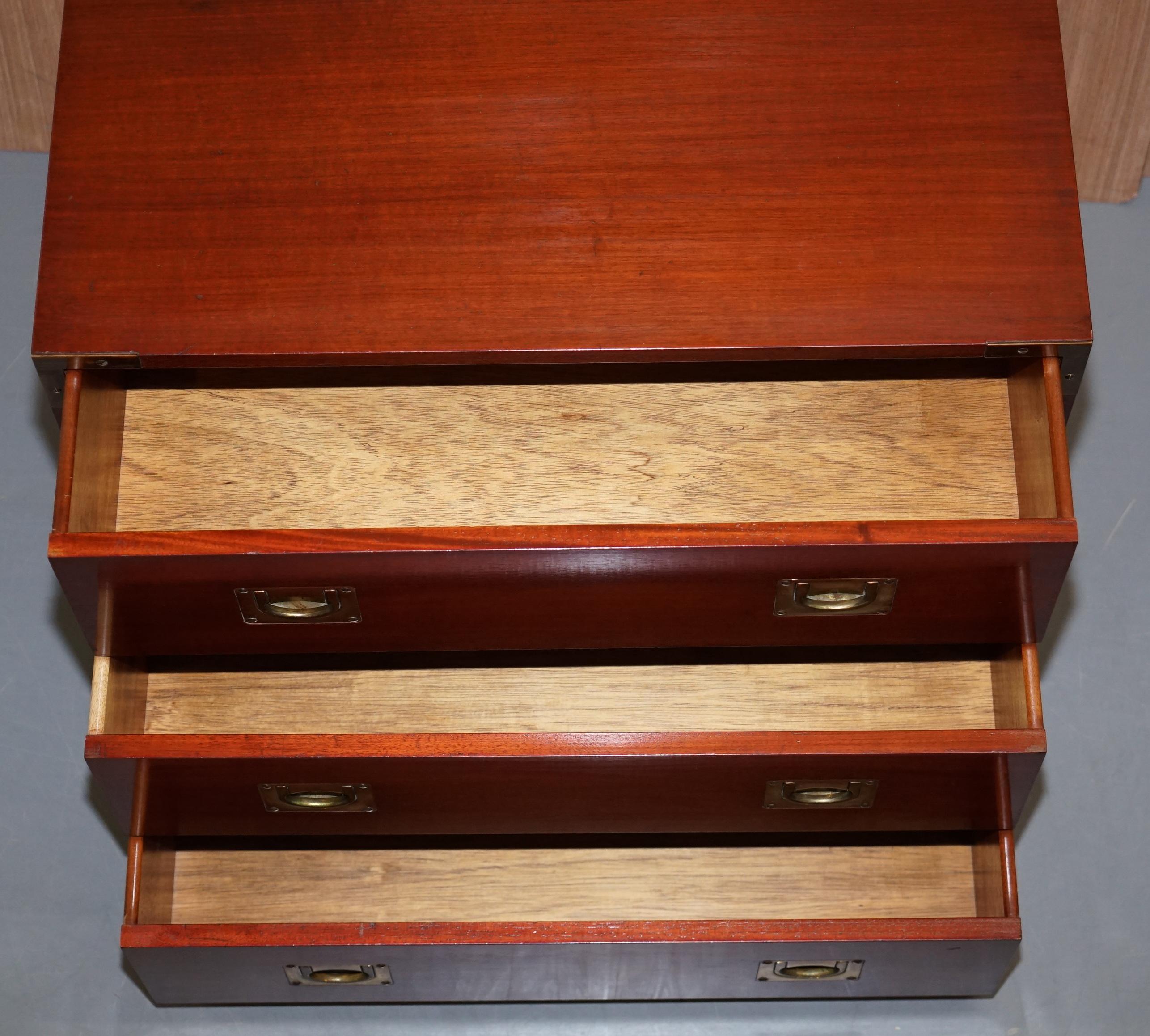 Pair of Mahogany Military Campaign Style Chests of Drawers Nice Sizes Any Room 5