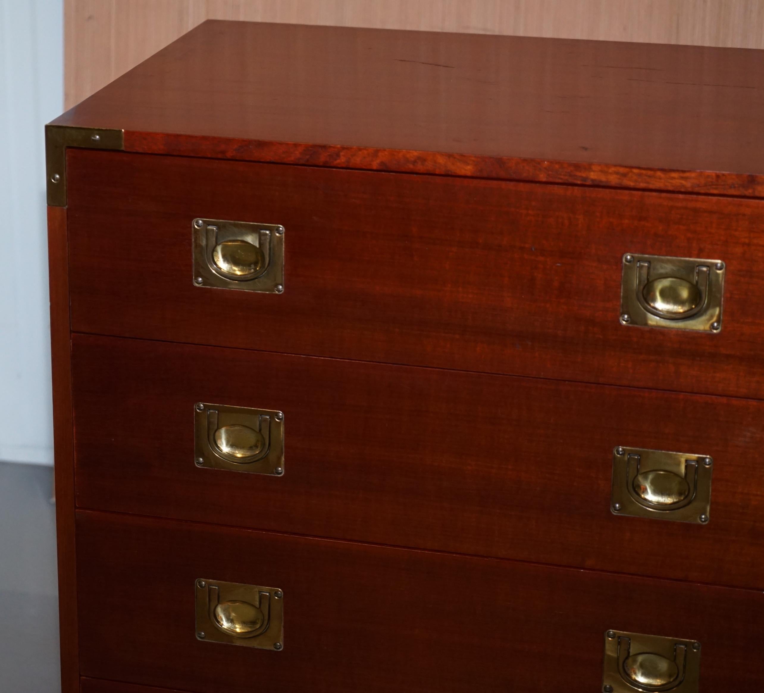 Pair of Mahogany Military Campaign Style Chests of Drawers Nice Sizes Any Room 8