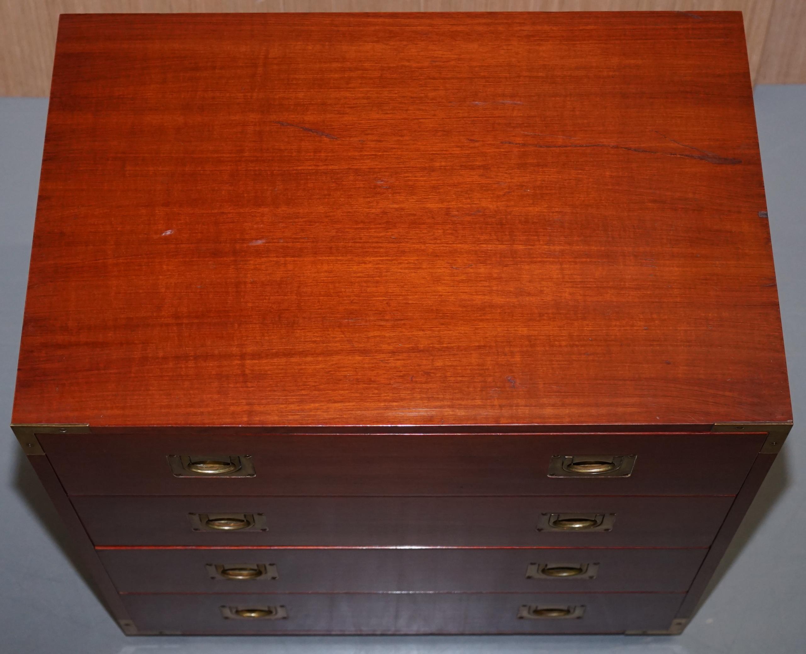 Pair of Mahogany Military Campaign Style Chests of Drawers Nice Sizes Any Room 10