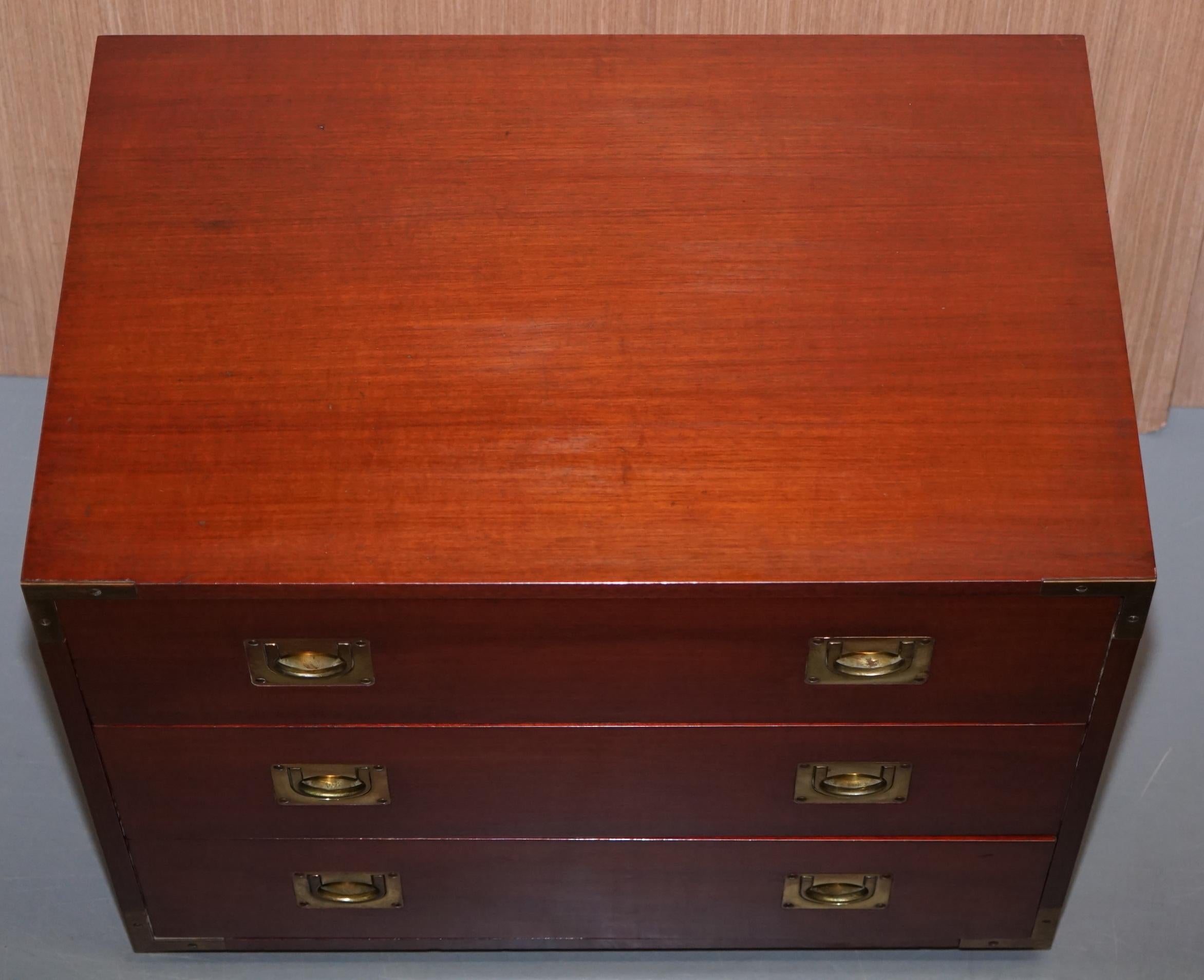English Pair of Mahogany Military Campaign Style Chests of Drawers Nice Sizes Any Room