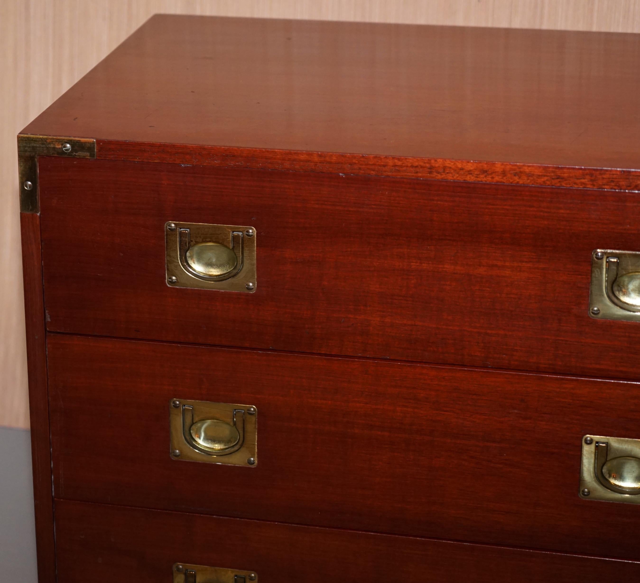 Hand-Crafted Pair of Mahogany Military Campaign Style Chests of Drawers Nice Sizes Any Room