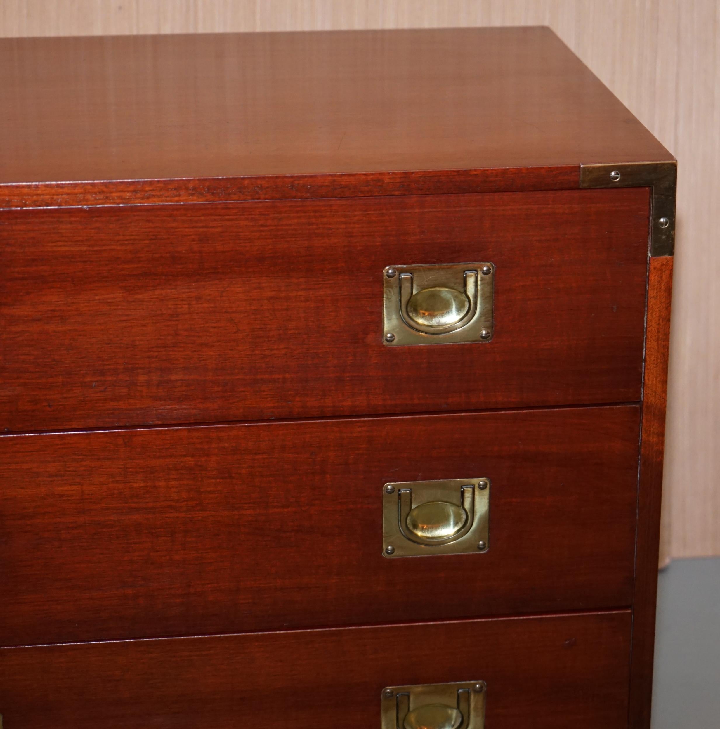 20th Century Pair of Mahogany Military Campaign Style Chests of Drawers Nice Sizes Any Room