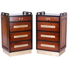 Pair of Mahogany Nightstands in the Nautical Tradition