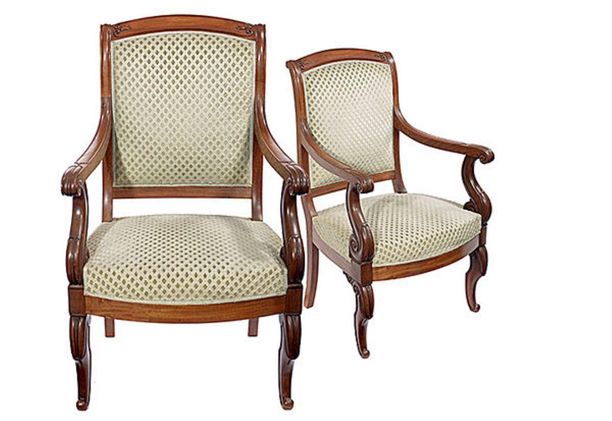English Pair of Mahogany Open Armchairs, circa 1830 For Sale