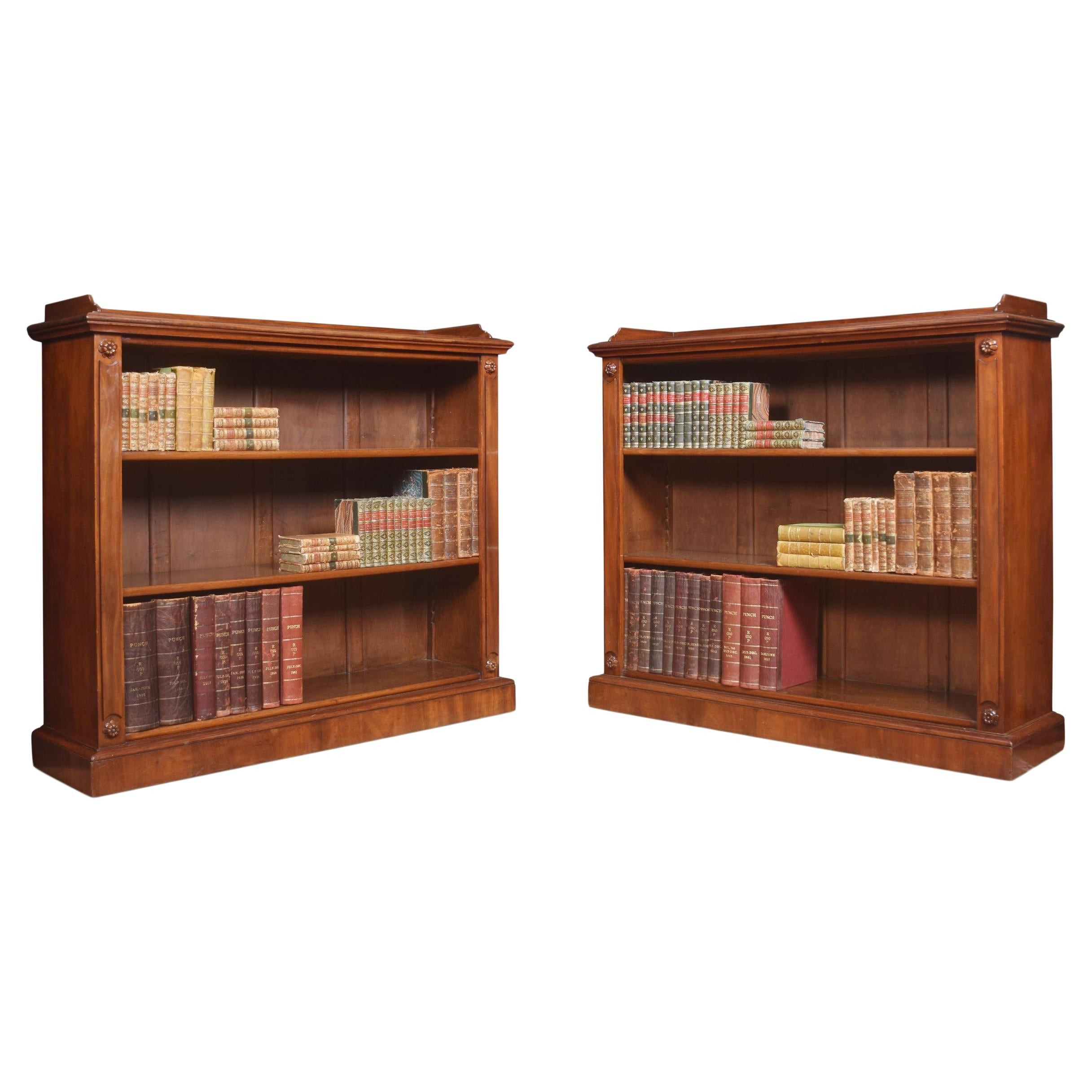 Pair of Mahogany Open Bookcases