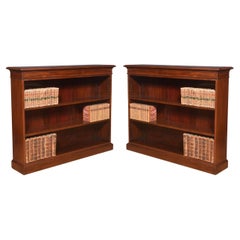 Pair of mahogany open bookcases