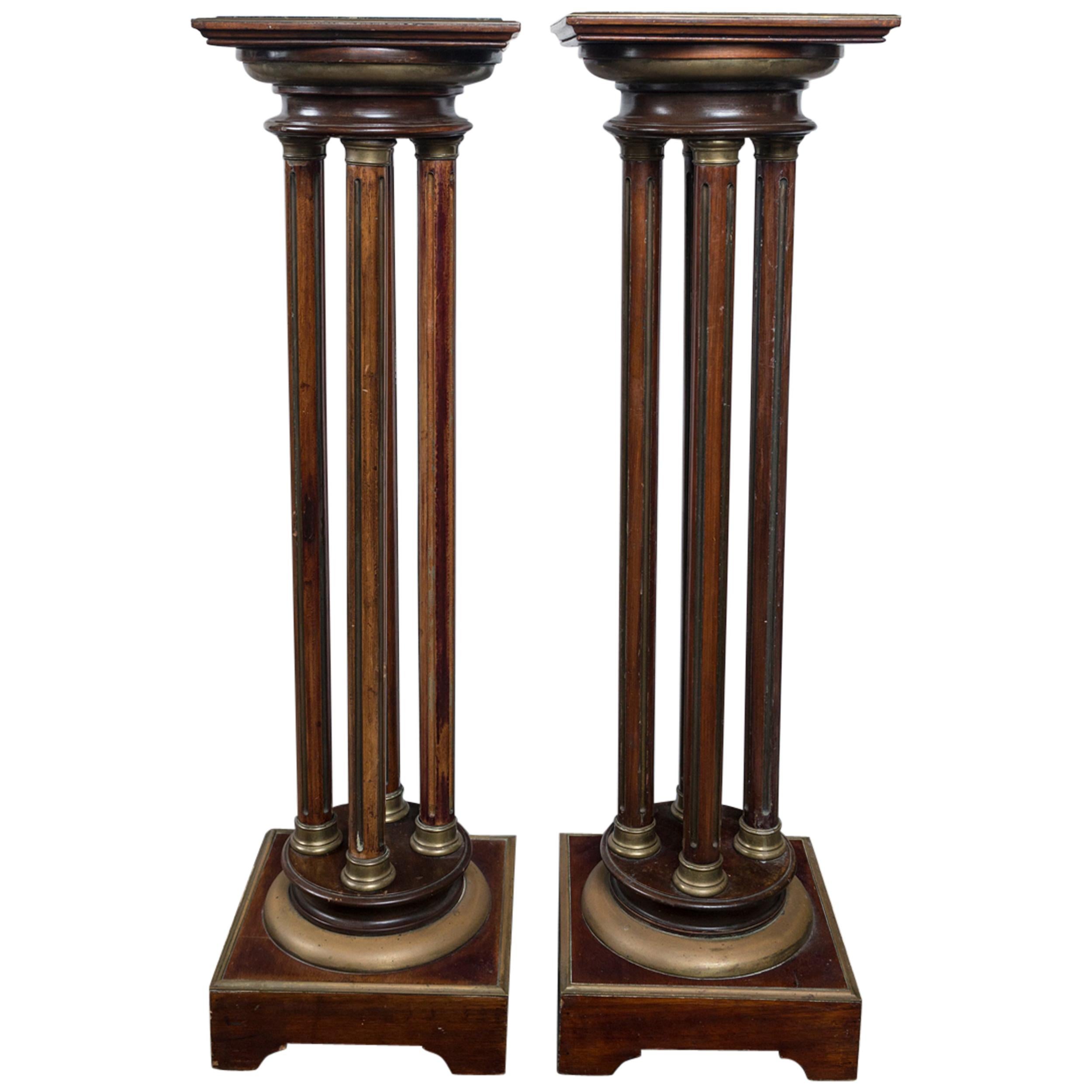 Pair of Mahogany Pedestals For Sale