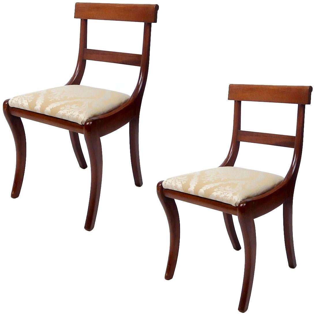 Pair of Mahogany Regency Style Side Chairs 1