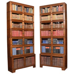 Antique Pair of Mahogany Seven Sectional Bookcases