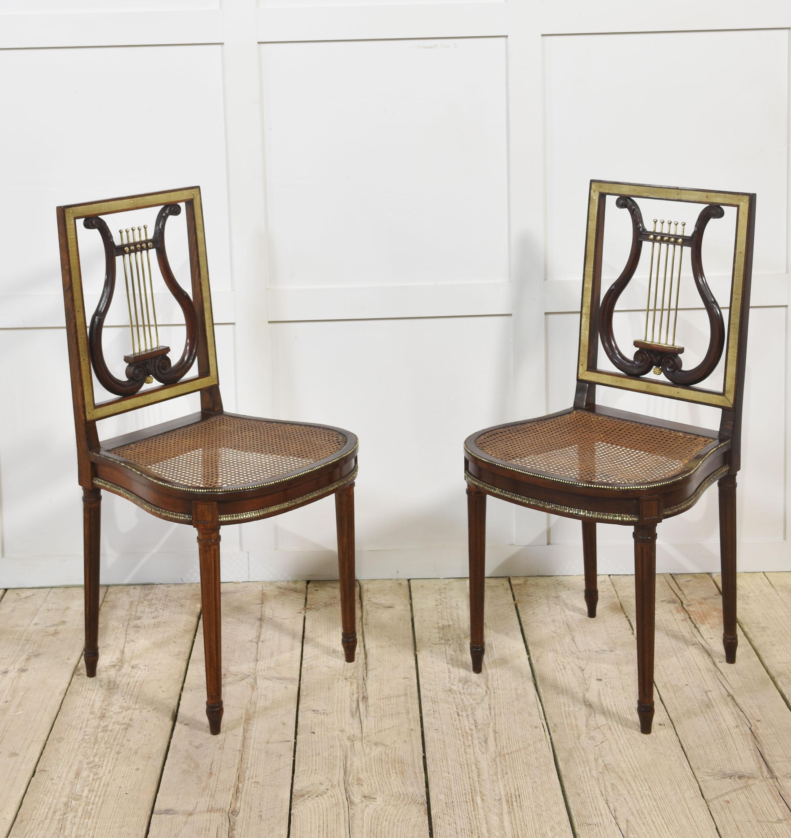 Pair of mahogany side chairs For Sale 1