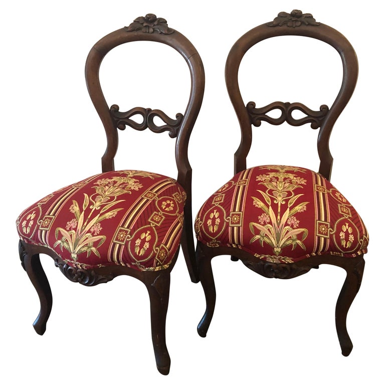 Pair of Mahogany Side Chairs For Sale at 1stDibs
