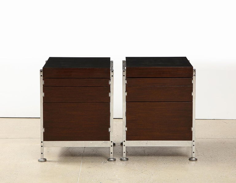 Modern Pair of Mahogany Side Chests by Jules Wabbes for Mobilier Universel For Sale
