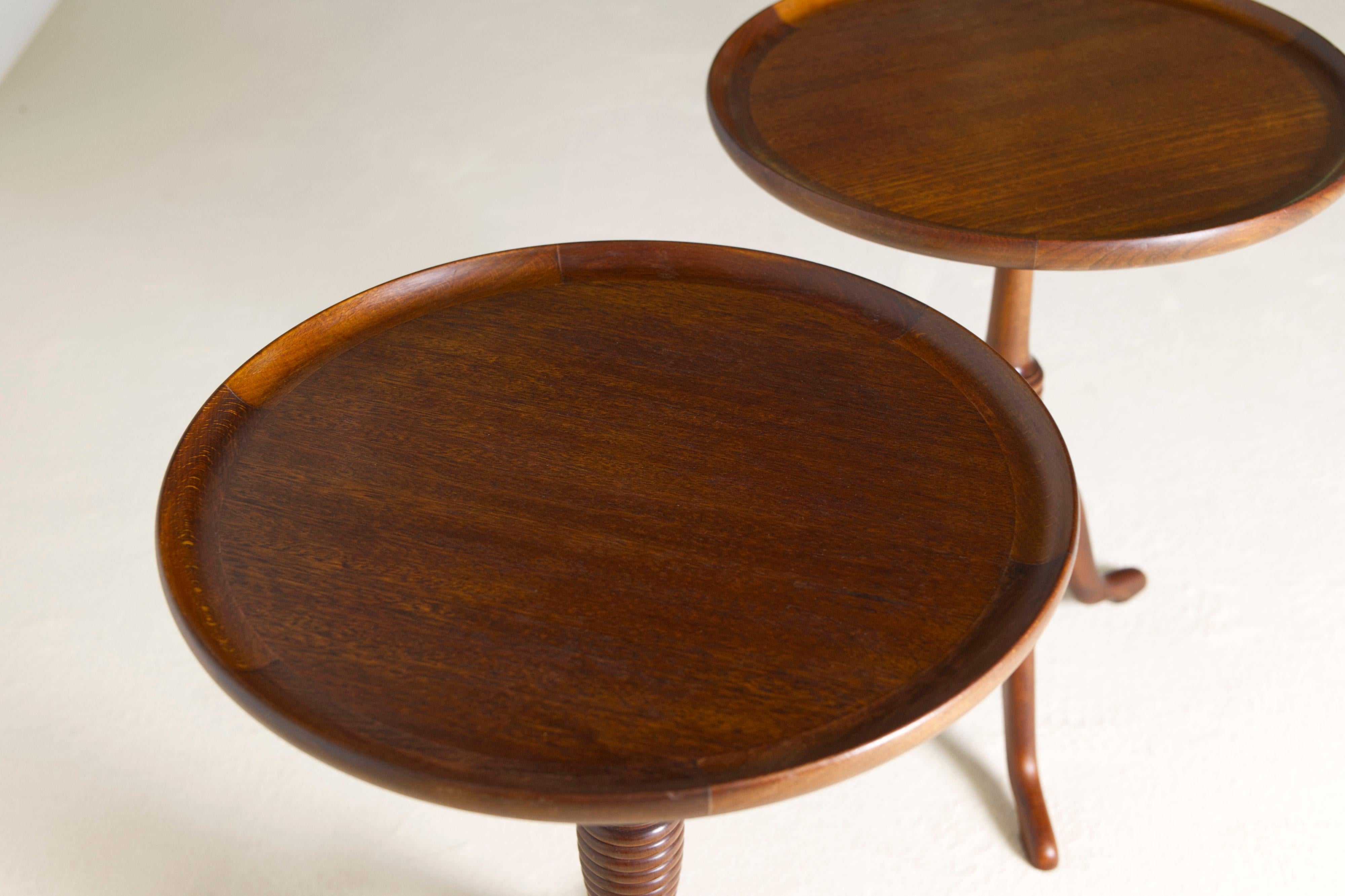 Pair of Mahogany side tables by Anton Kildeberg, Denmark 1970's For Sale 6