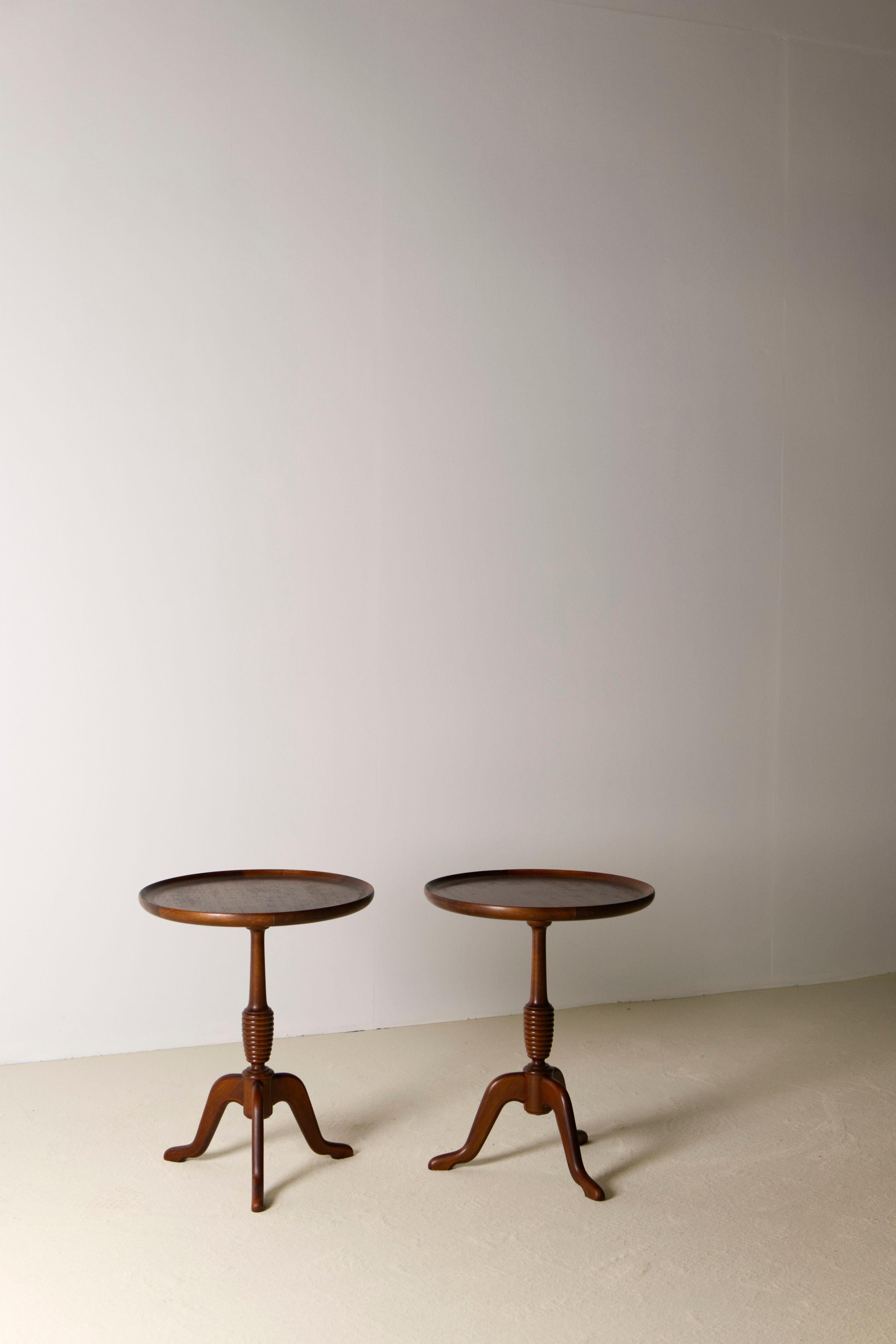 Pair of Mahogany side tables by Anton Kildeberg, Denmark 1970's For Sale 7