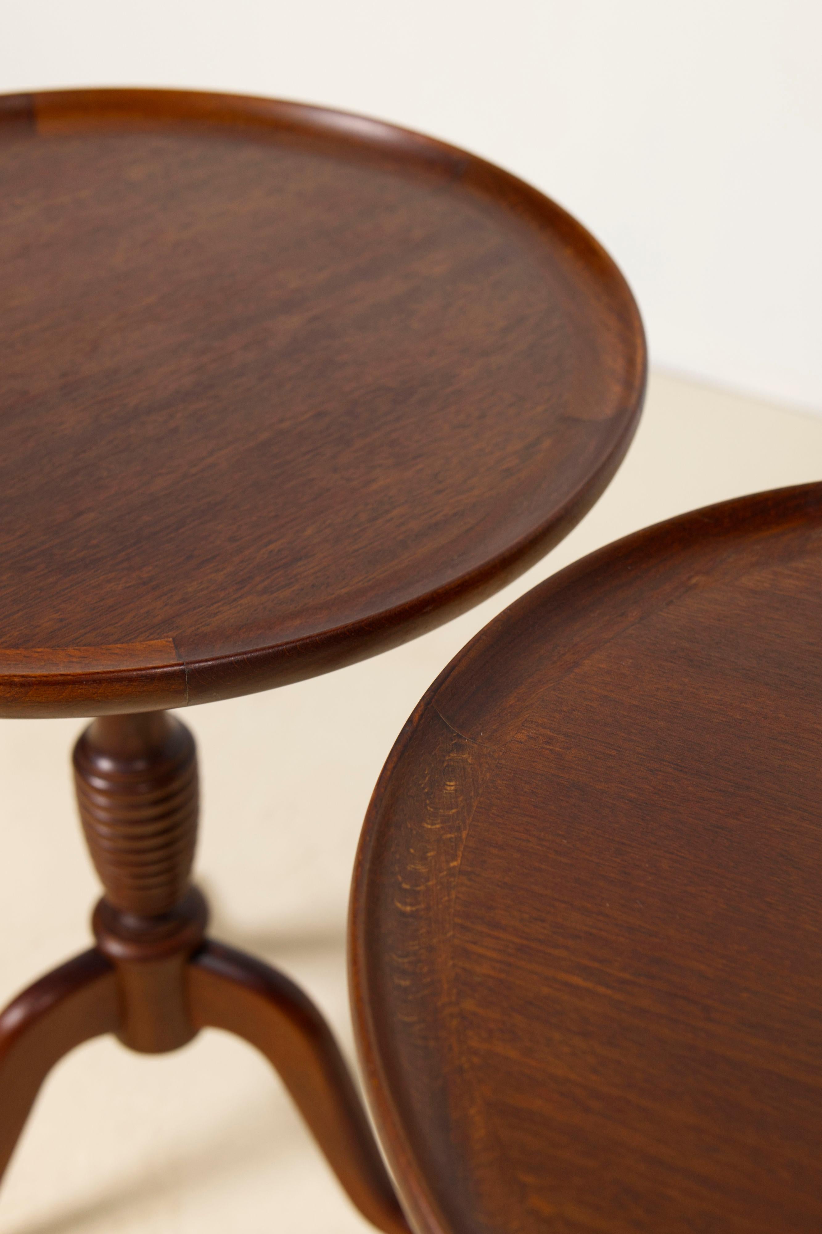 Scandinavian Modern Pair of Mahogany side tables by Anton Kildeberg, Denmark 1970's For Sale