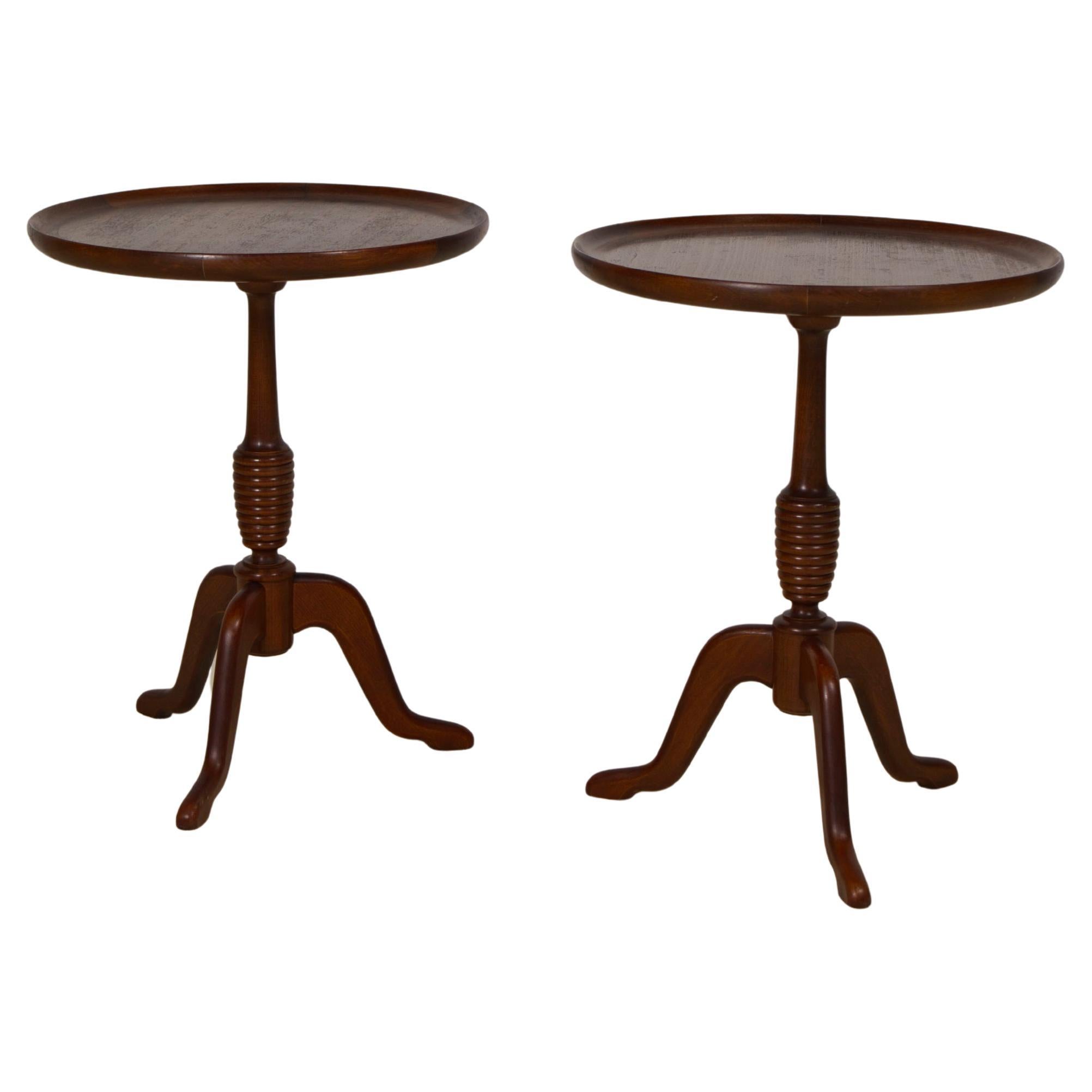 Pair of Mahogany side tables by Anton Kildeberg, Denmark 1970's For Sale
