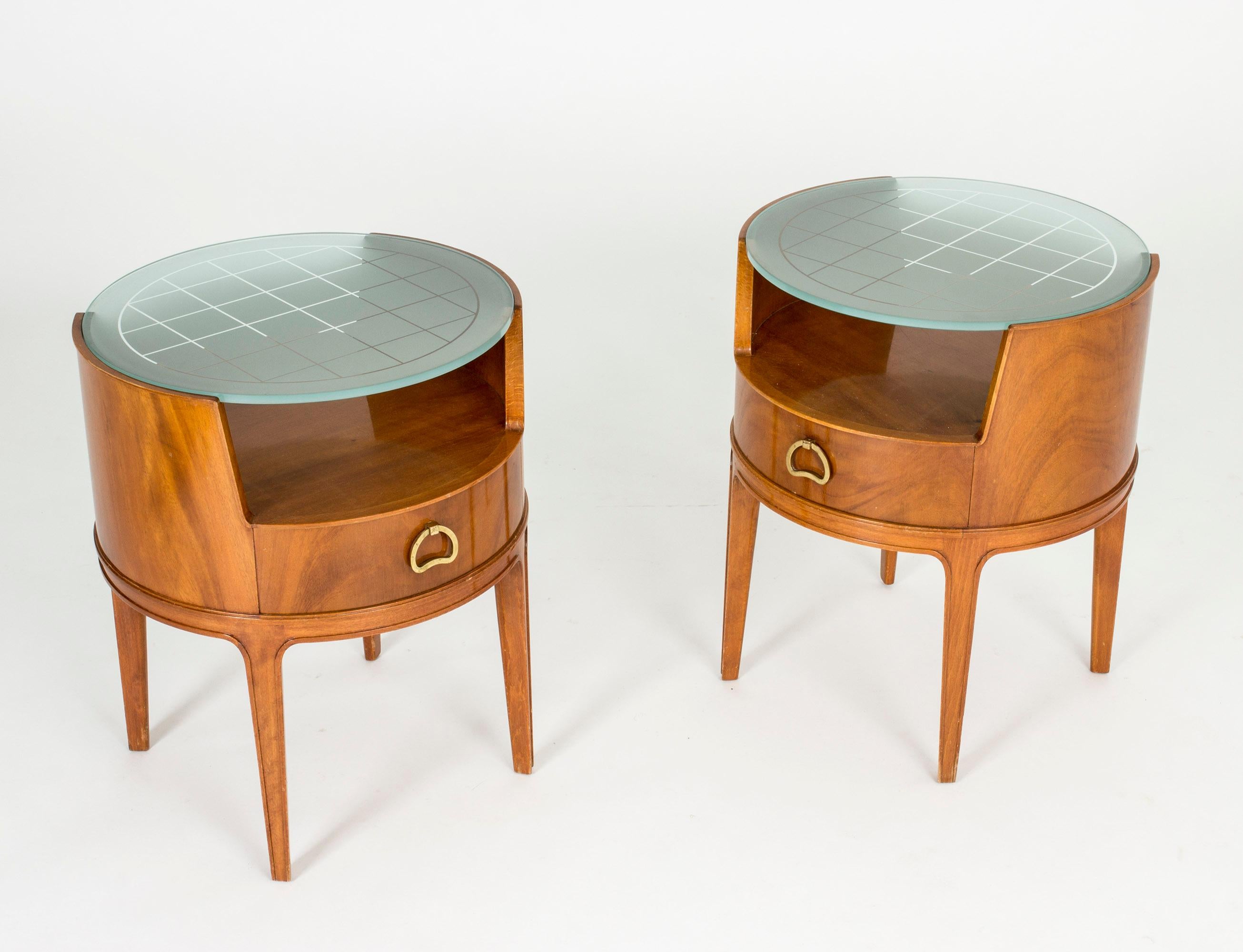 Swedish Pair of Mahogany Side Tables by Axel Larsson