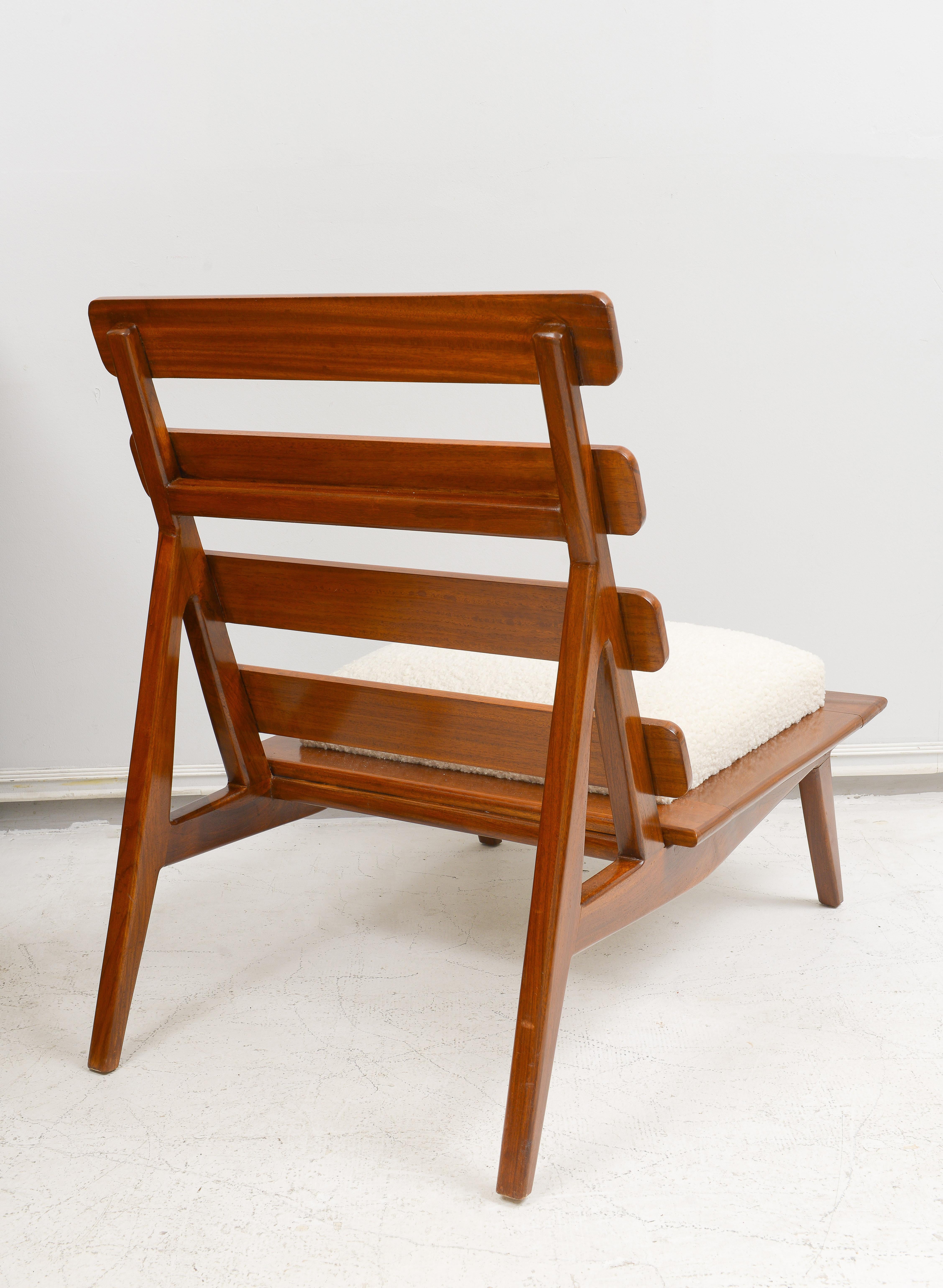 Pair of Sculptural Mahogany Lounge Chairs For Sale 1