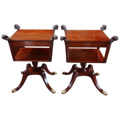 Vintage Pair of Mahogany Sofa End Tables