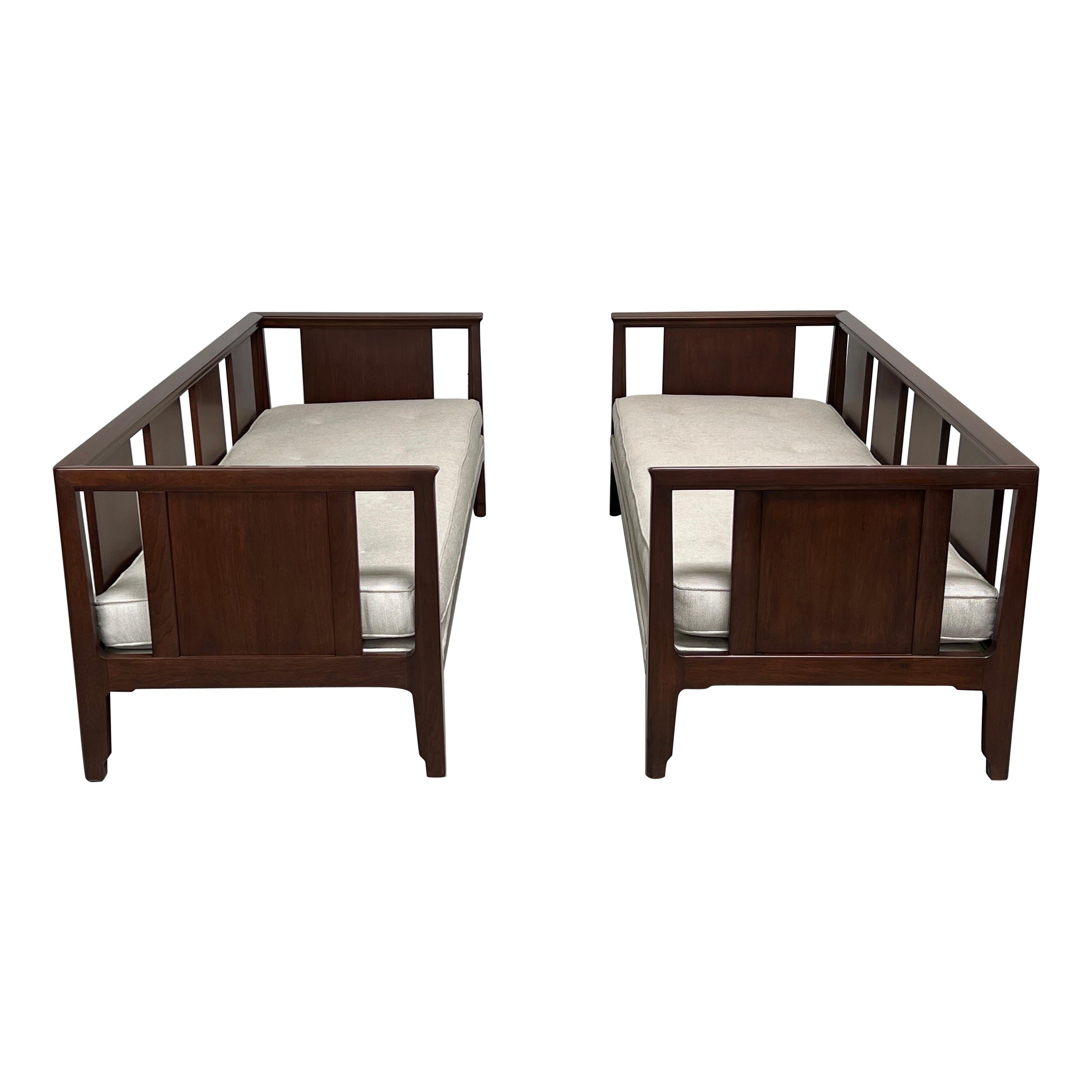 Pair of Mahogany Sofas by Edward Wormley for Dunbar For Sale