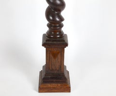 Pair of Mahogany Spindle Lamps