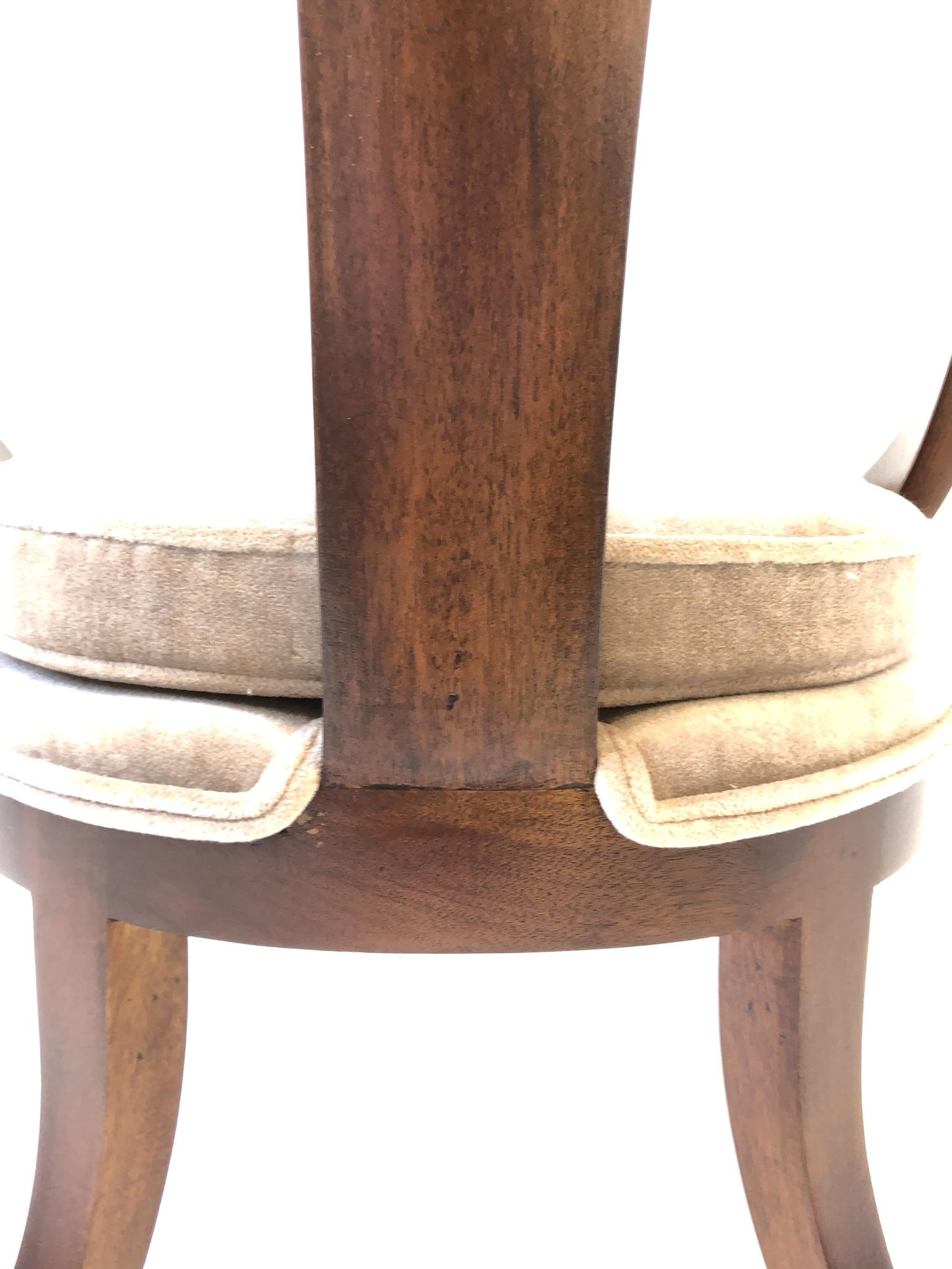 Pair of Mahogany Spoon Back Slipper Lounge Chairs by Michael Taylor for Baker 6