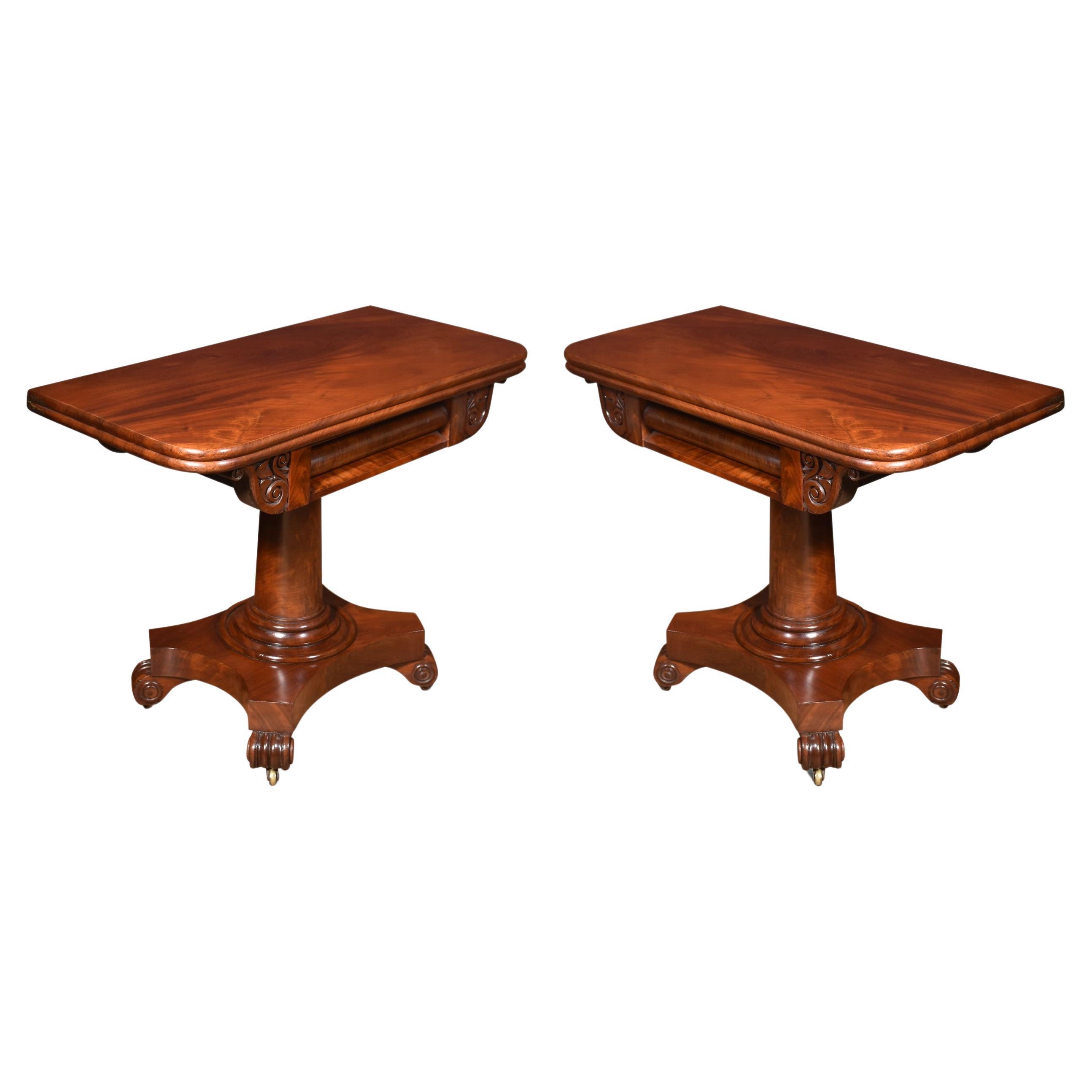 Pair of Mahogany tea tables For Sale
