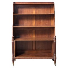 Antique Pair of Mahogany Waterfall Bookcases by Gillows of Lancaster