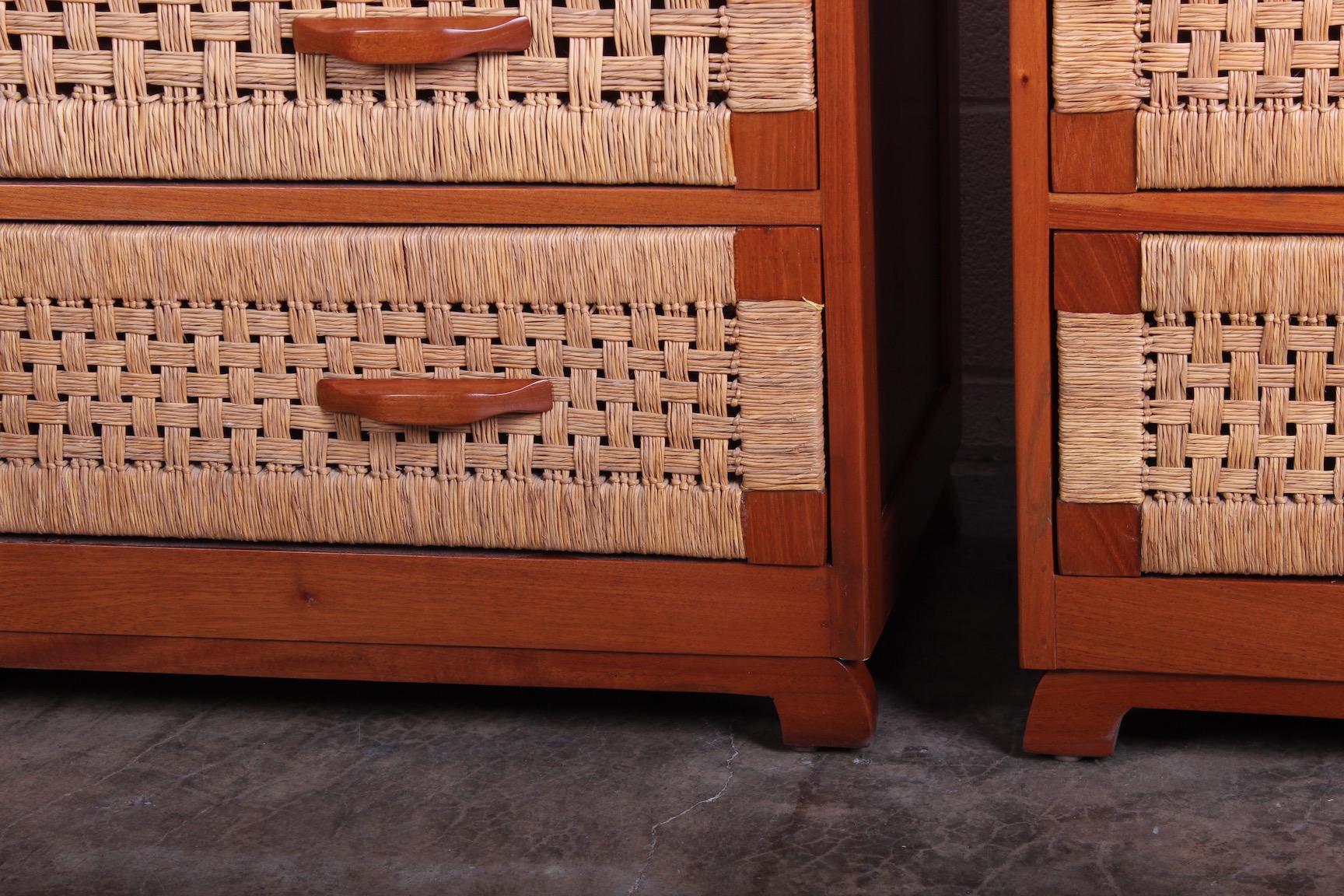 Pair of Mahogany Woven Front Chests 10
