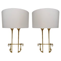 Pair of "Mail Coach" wall lights, Félix Agostini, Paris, France, 1962