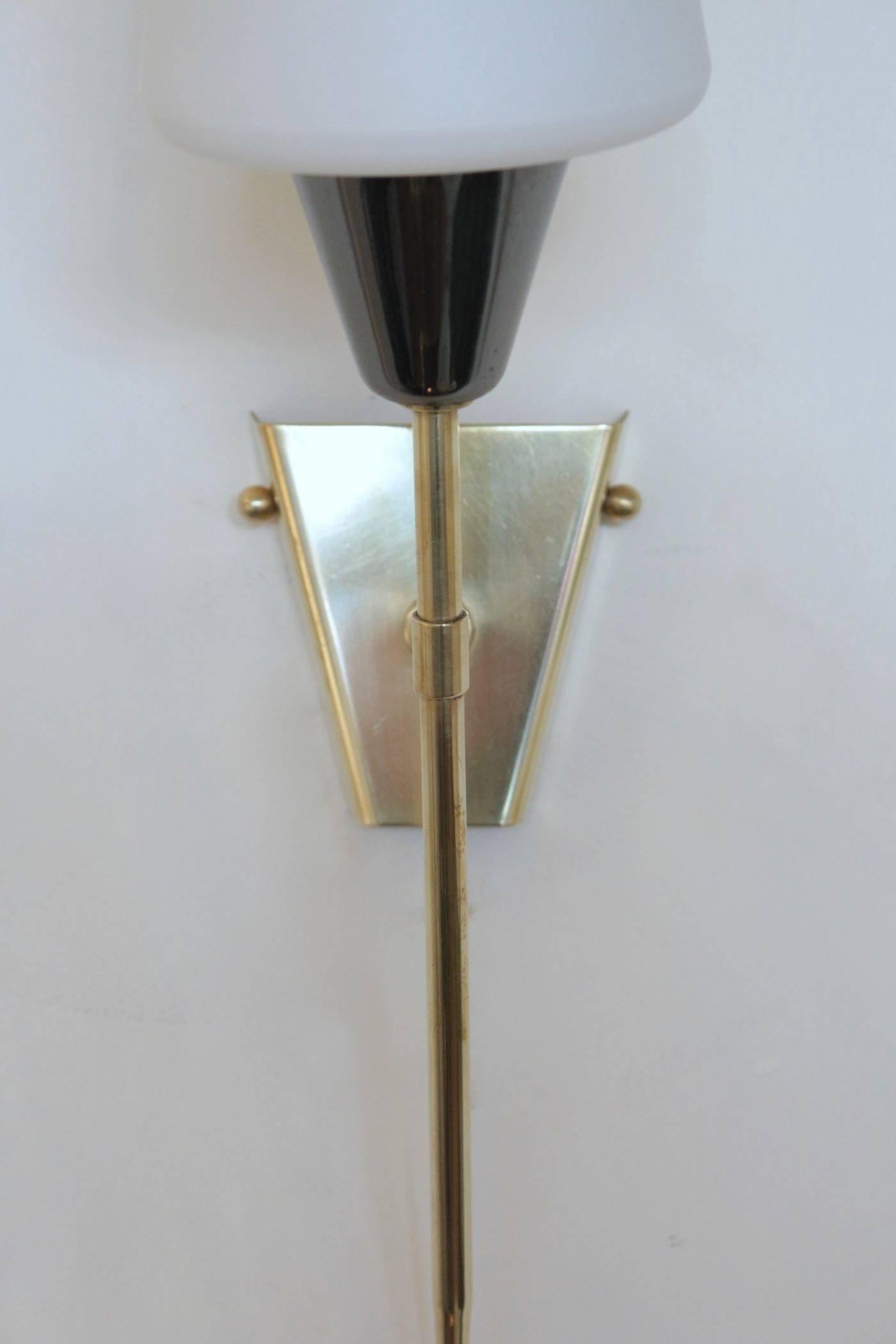 French Pair of Maison Arlus Sconces, 1950
