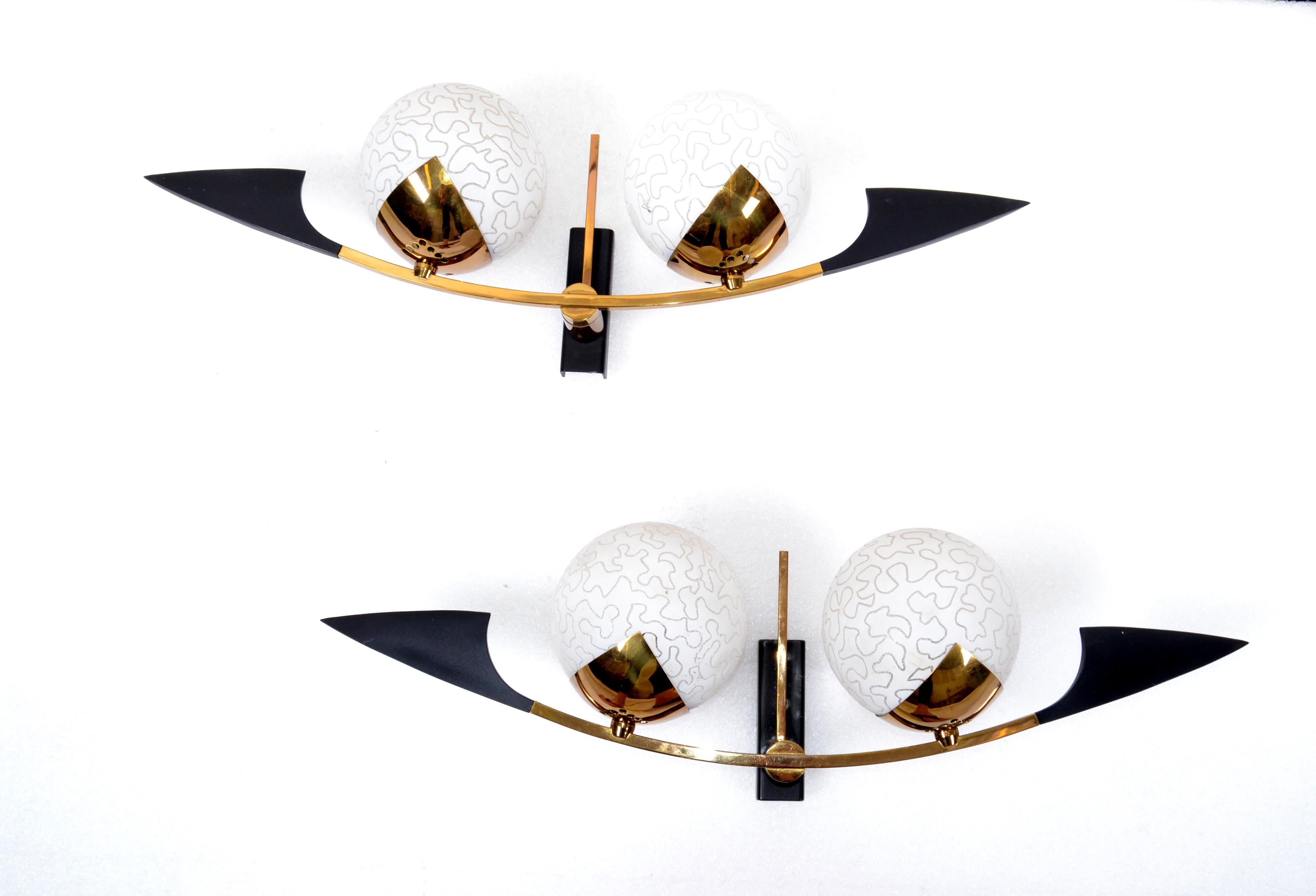 Pair of Maison Arlus Sconces, 2pairs Available In Good Condition For Sale In Miami, FL