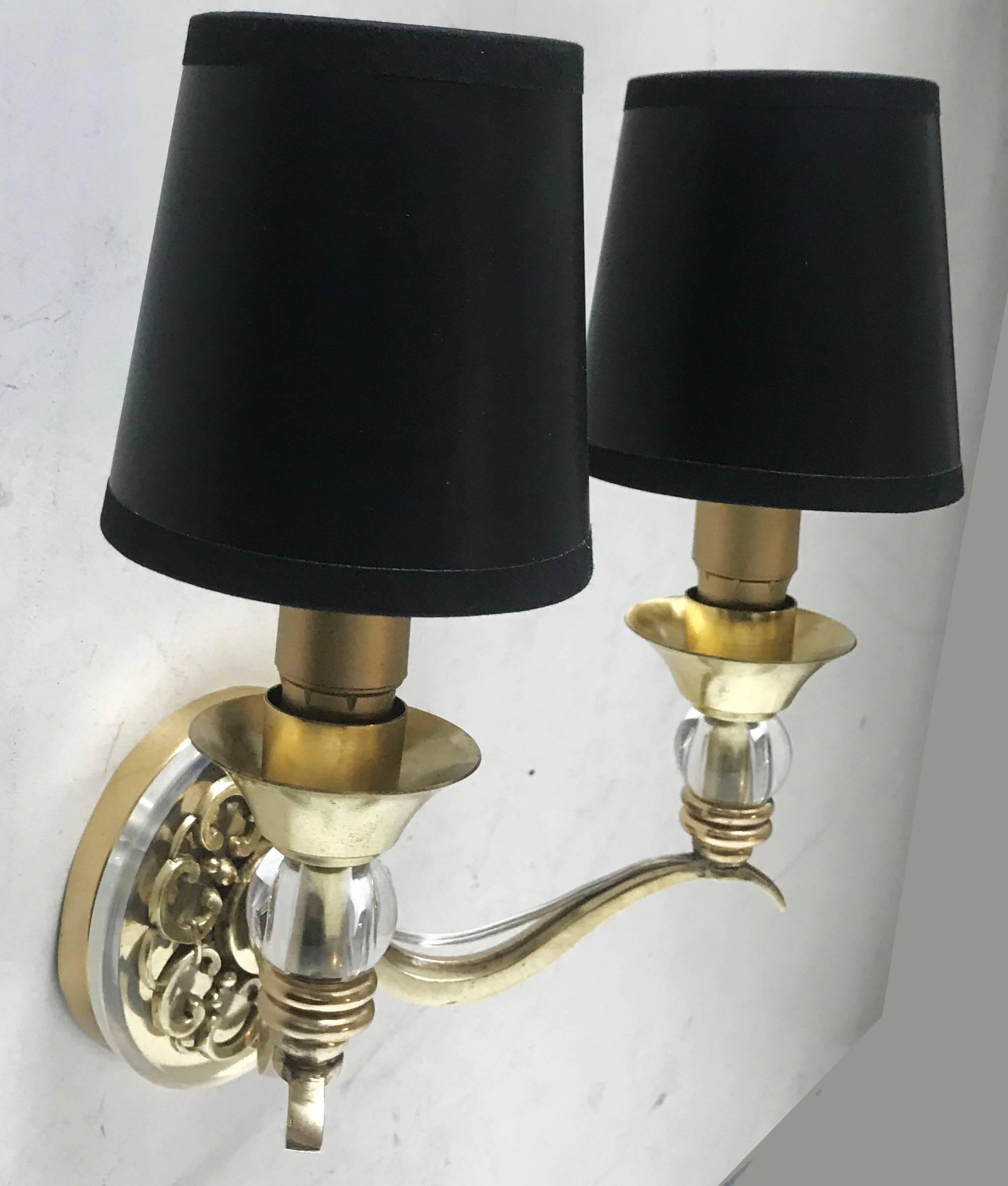 French Pair of Maison Arlus Sconces For Sale
