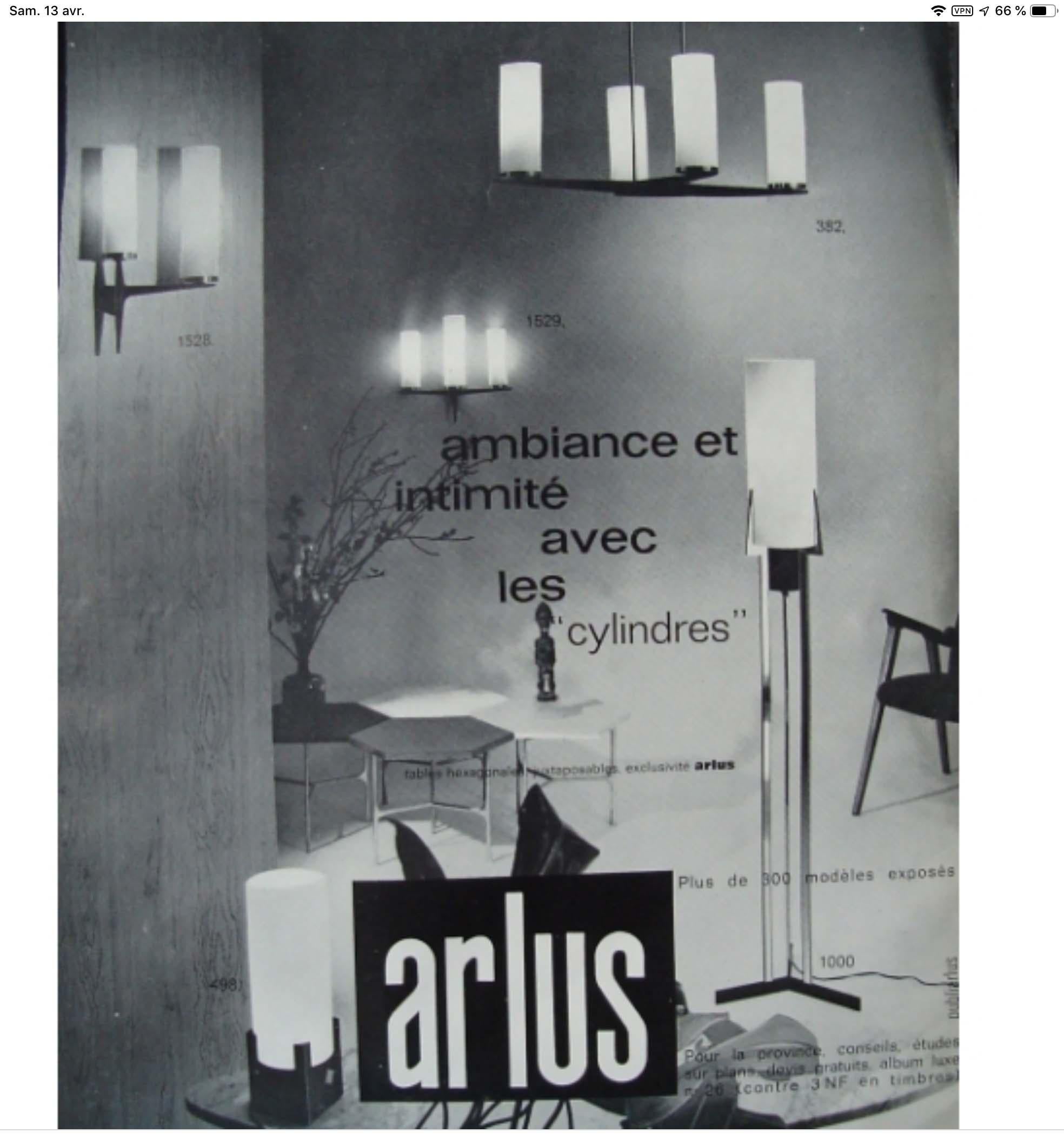 Maison Arlus Wandleuchten, Stahl, Paar  (Mitte des 20. Jahrhunderts) im Angebot